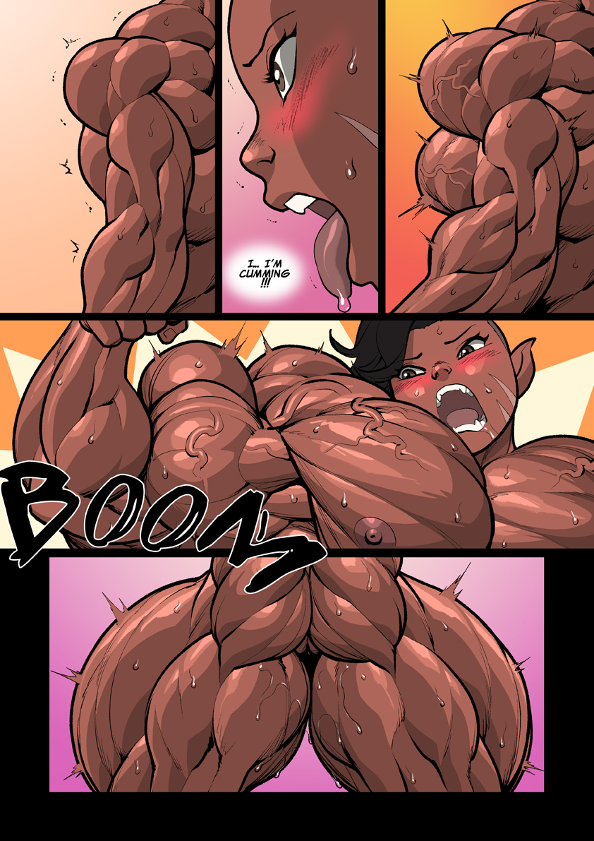 1girls, abs, biceps, big muscles, dark skin, dark-skinned female, elf, elf ears, female, horny, horny female, muscle growth, muscles, muscular, muscular female, nude, original, pecs, pokkuti, solo female, solo focus