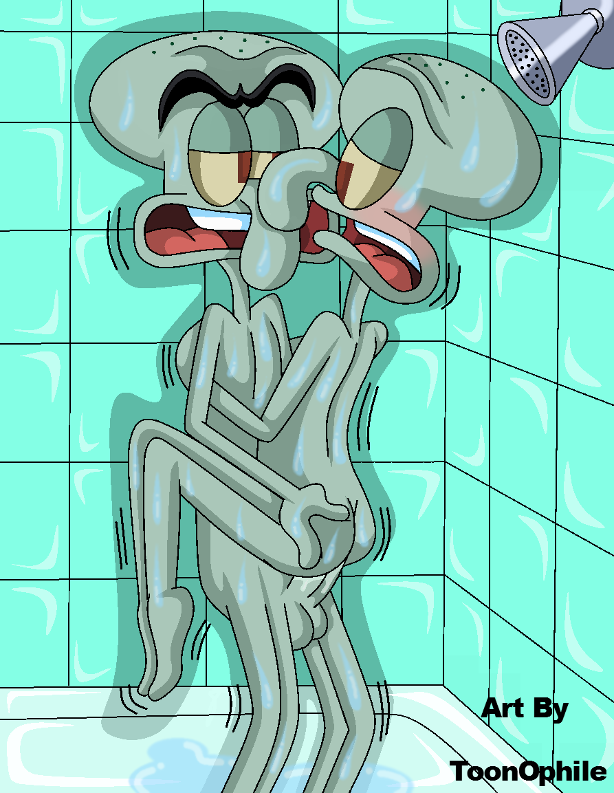 2boys artist_signature balls bathtub big_nose blush cephalopod diphallia diphallism eyebrows furry gay male male/male male_only multi_leg multi_limb multi_penis naked nickelodeon octopodiform octopus penis rivals self_upload shower smooth_skin spongebob_squarepants spongebob_squarepants_(series) squidward_tentacles squilliam_fancyson tiles toonophile toony yaoi