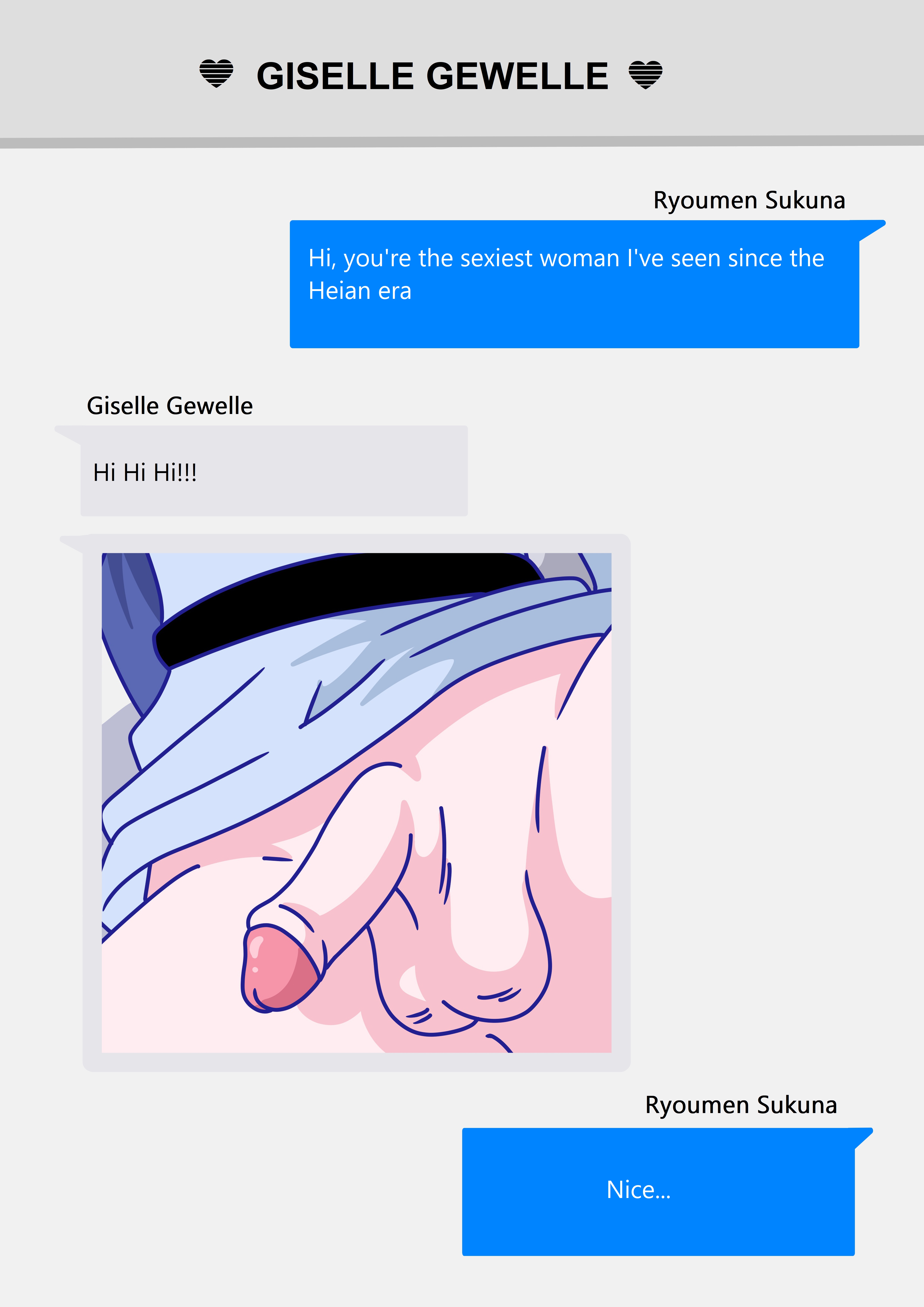1dickgirl, balls, bleach, bleach: sennen kessen-hen, bleach: the thousand-year blood war, blue dress, blue hair, chat, chatting, cindy toons, conversation, crossover, dick, dick pic, dickgirl, dickgirl/male, dress up, femboy, futa only, futanari, giselle gewelle, inbox, jujutsu kaisen, light-skinned futa, no panties, no underwear, open legs, penis, quincy (bleach), quincy bitch, ryoumen sukuna (jujutsu kaisen), small dick, small penis, solo, sternritter, testicles, trans woman, transfem