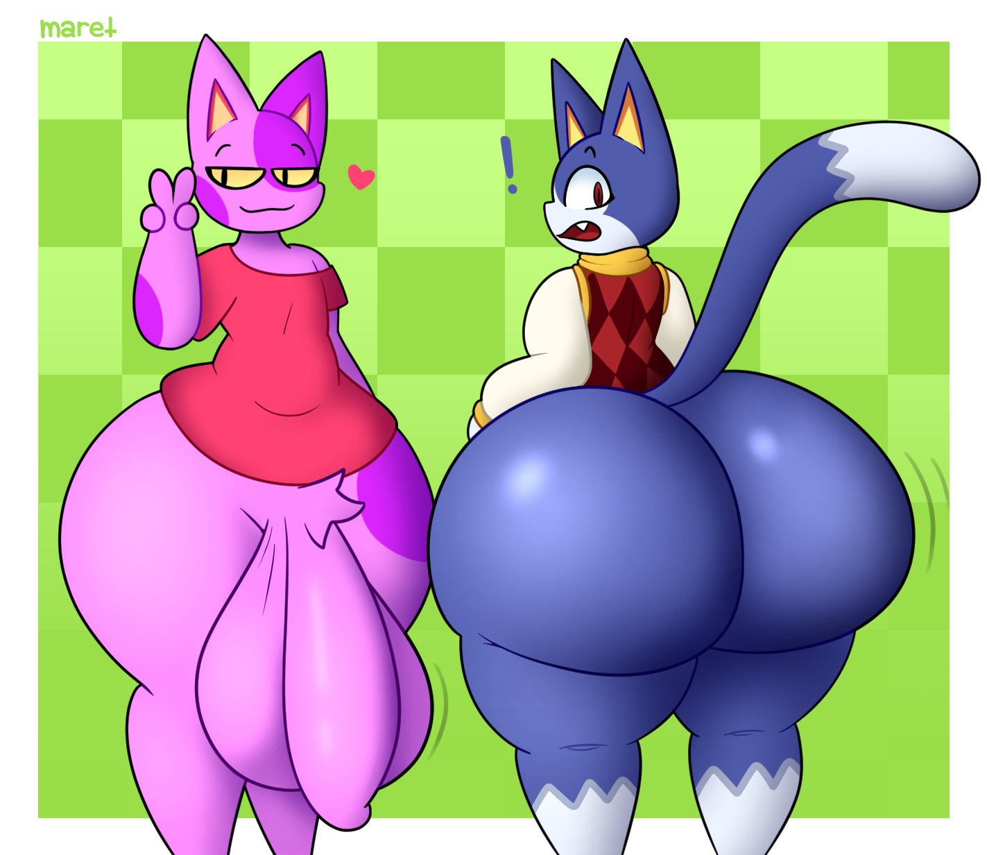 2023, 2boys, 2d, 2femboys, animal crossing, anthro, ass focus, big ass, bob (animal crossing), bottom heavy, bottom heavy femboy, bubble butt, cat humanoid, catboy, dat ass, dumptruck ass, evilfiendish, feline, feline humanoid, femboy, femboy only, foreskin, fur, furry, gay, girly, huge ass, hyper, hyper ass, hyper balls, hyper genitalia, hyper penis, looking back, male, male only, massive ass, massive thighs, nintendo, peace sign, pubic hair, rover (animal crossing), smile, suprised, suprised look, thick thighs, tomgirl, trap, uncircumcised, uncut, yaoi