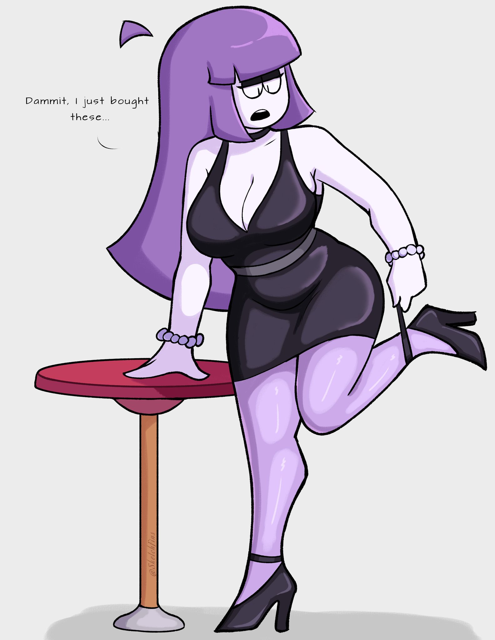 curvy, cute, lila (spooky month), milf, sexy, sketchfins, spooky month, tagme