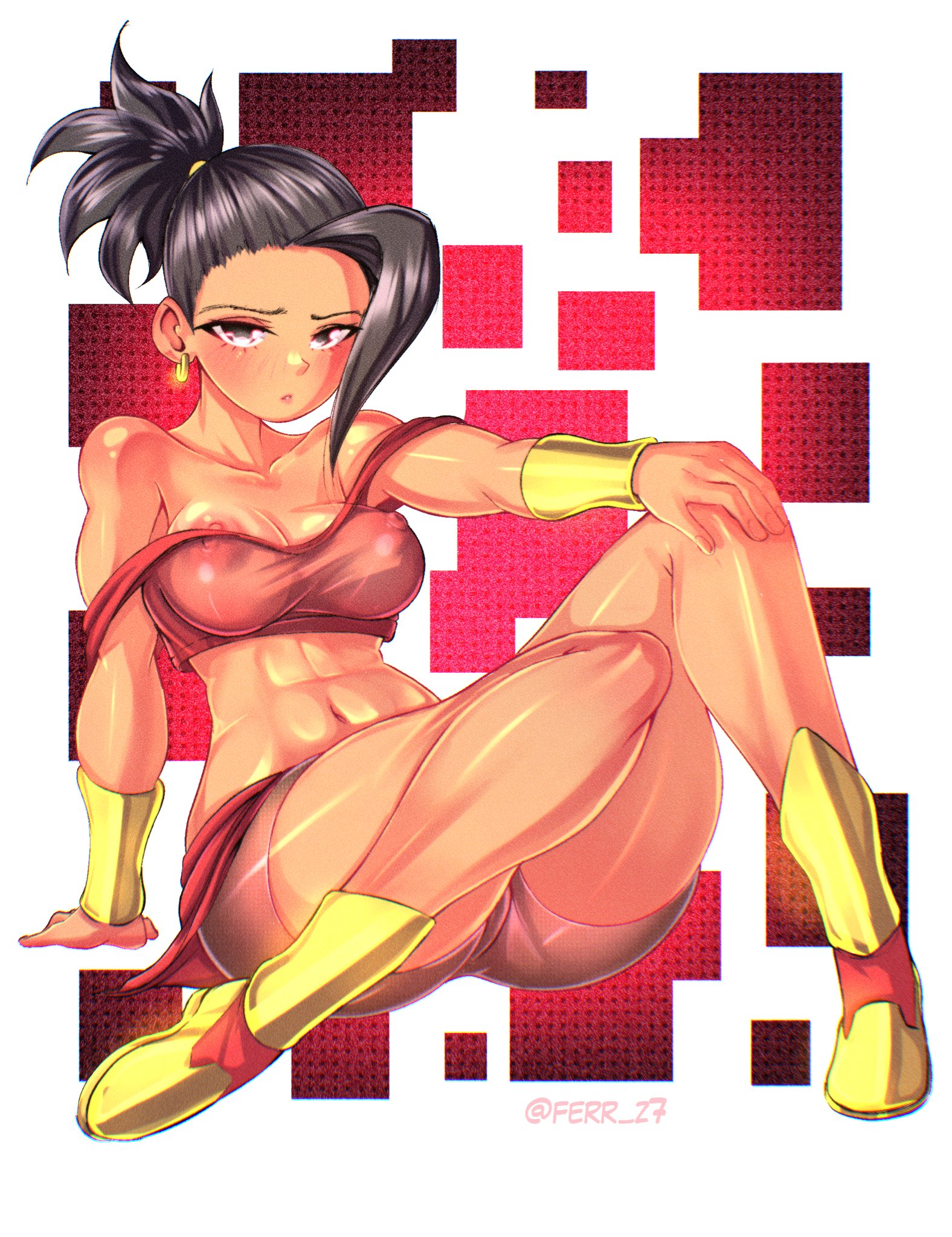 1girls, 2d, abs, athletic, athletic female, busty, dragon ball, dragon ball super, female, female focus, female only, ferr z7, hourglass figure, kale, saiyan, solo, solo female, solo focus, tagme, wide hips