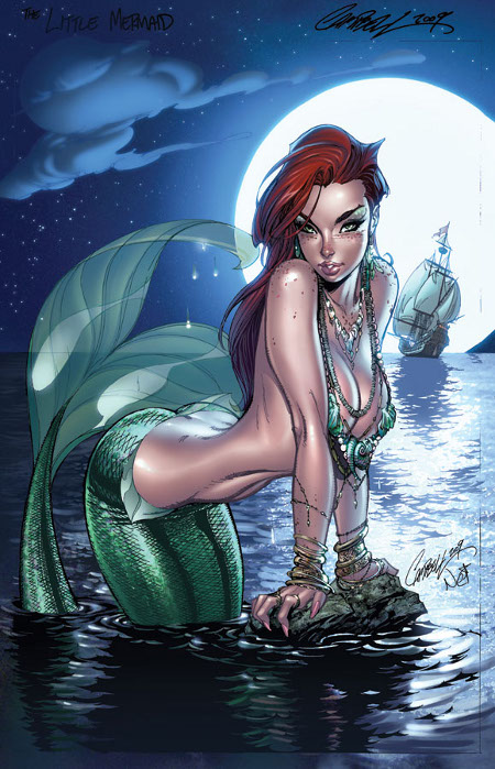 1girls ariel ass bracelet breasts busty cleavage disney disney_princess eyeliner eyeshadow fairy_tale_fantasies female female_only fish_girl fish_tail freckles j_scott_campbell jewelry lipstick makeup mermaid mermaid_ass mermaid_girl mermaid_tail monster_girl nei_ruffino red_hair redhead seashell_bra seductive seductive_eyes seductive_look seductive_mouth seductive_pose seductive_smile solo tail_fin the_little_mermaid voluptuous