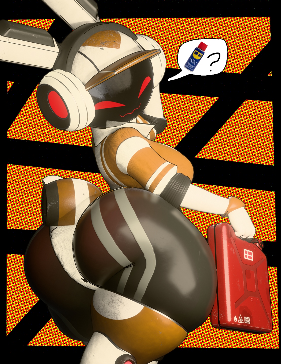 ?, 3d, anaroth, ass, big ass, breasts, bunny, bunny girl, fat ass, furry, gasoline, hype ass, hyper, looking back, palmtreerothic, project turboblast, rabbit, rabbit girl, robot, robot girl, screen face, tempo (project turboblast), thick ass, thick thighs, wd-40