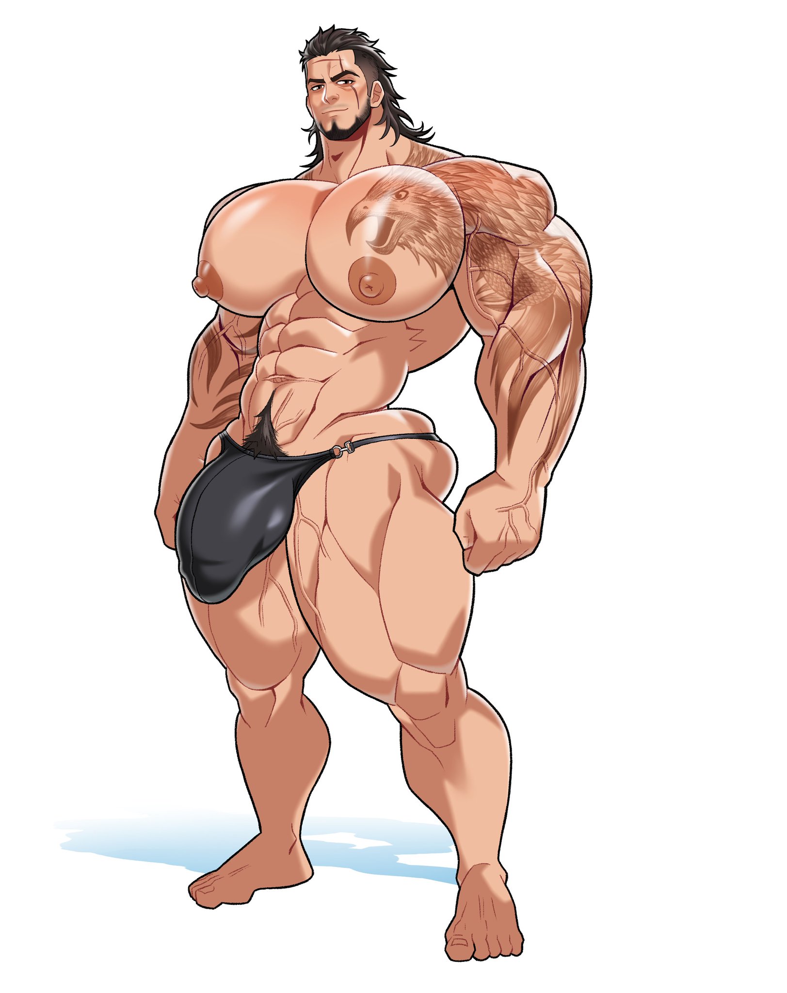 bara, bara body, bara tits, big pecs, bulge, final fantasy, final fantasy xv, gay, gladiolus amicitia, khanthedestroyer, male, male only, muscular, muscular male, solo, solo male, thong