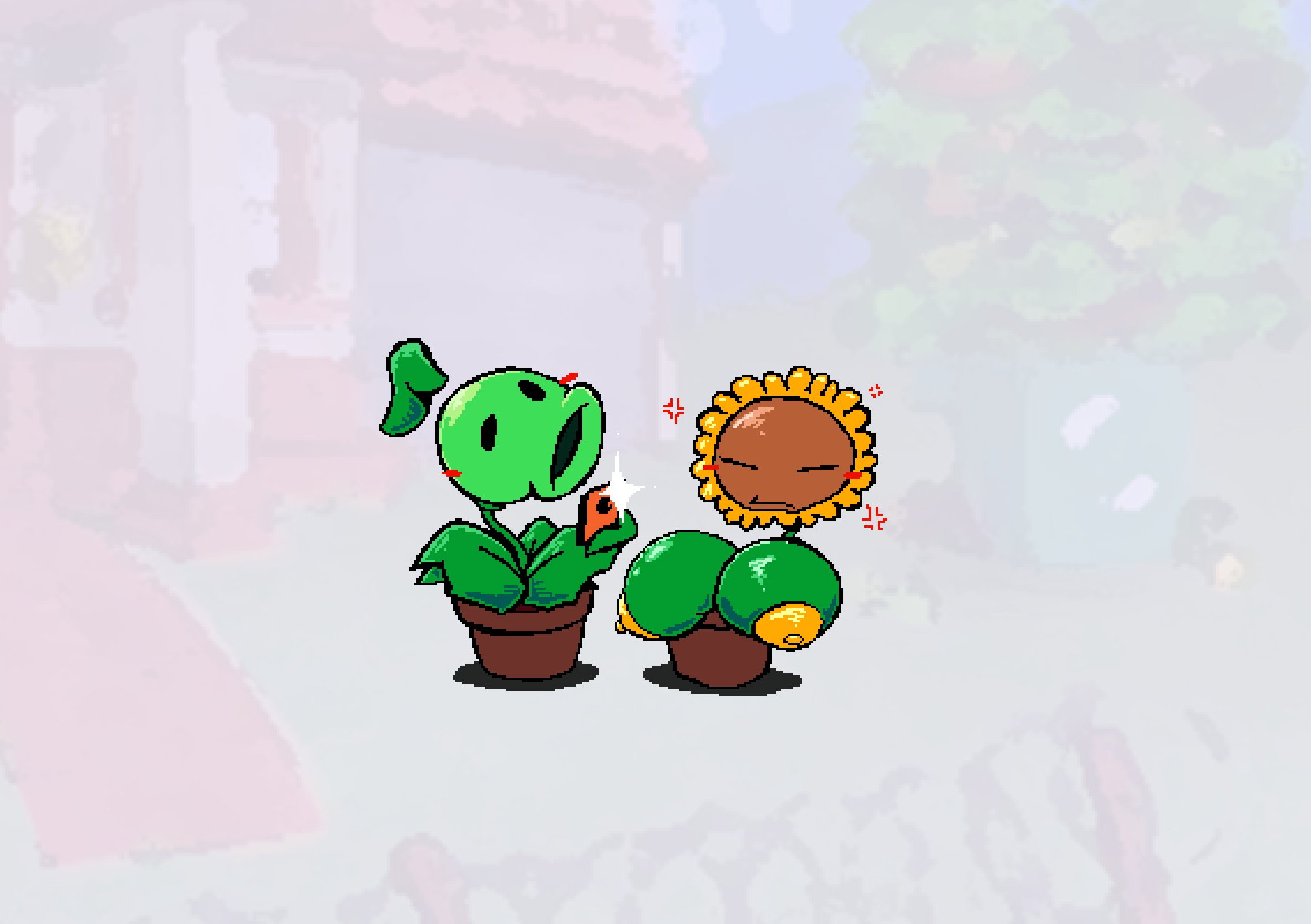 1boy, 1boy1girl, 1girls, anto foxo, ass, ass focus, big breasts, blush, breasts, busty fauna, cute, duo, female, feral, flora fauna, peashooter (pvz), phone, picture, plant, plant girl, plant humanoid, plantie, plants vs zombies, plants vs. zombies, popcap games, sunflower (pvz), taking picture, wholesome