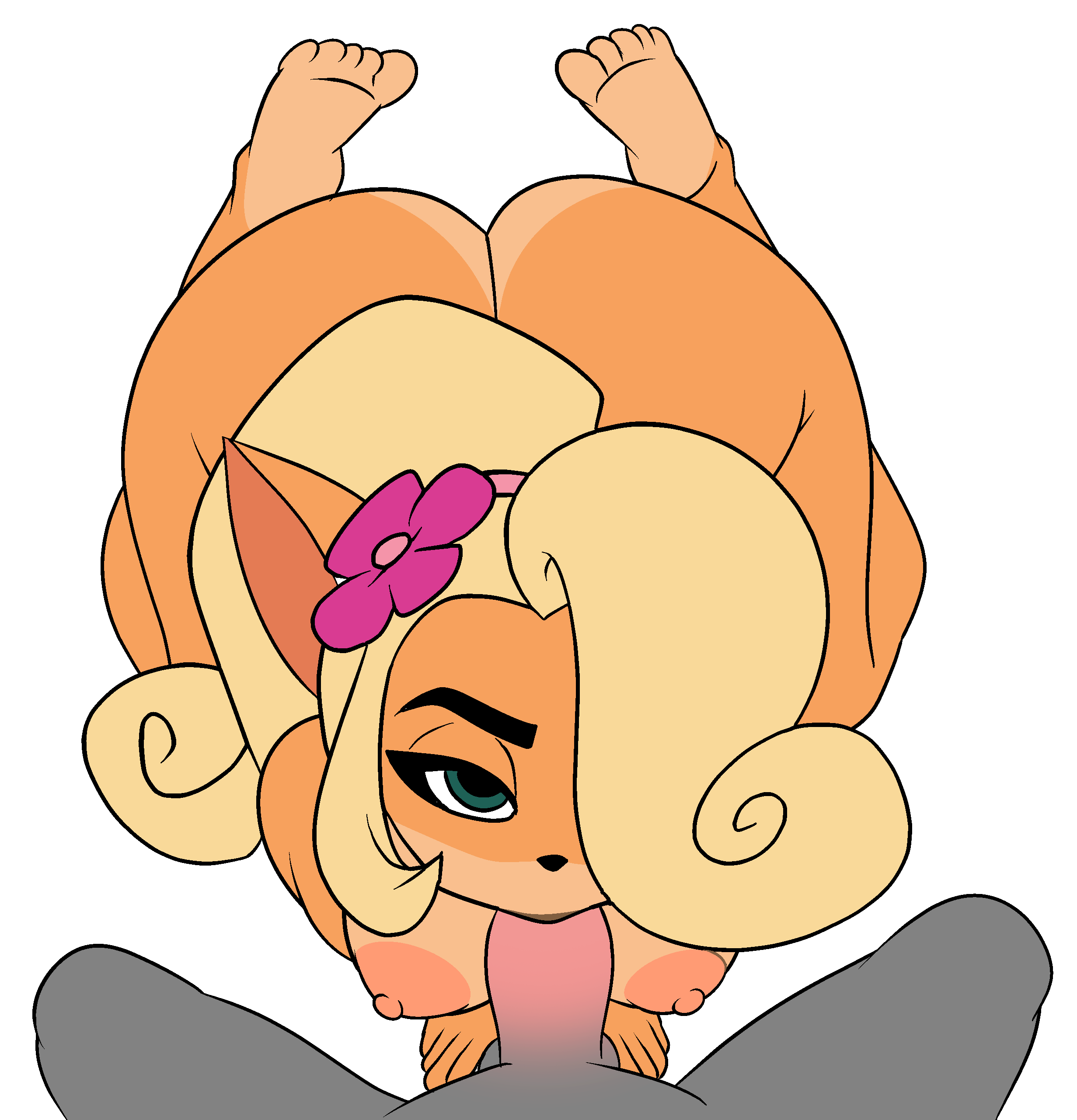 all fours, big breasts, blowjob, coco bandicoot, crash (series), sucking penis, wallyroo