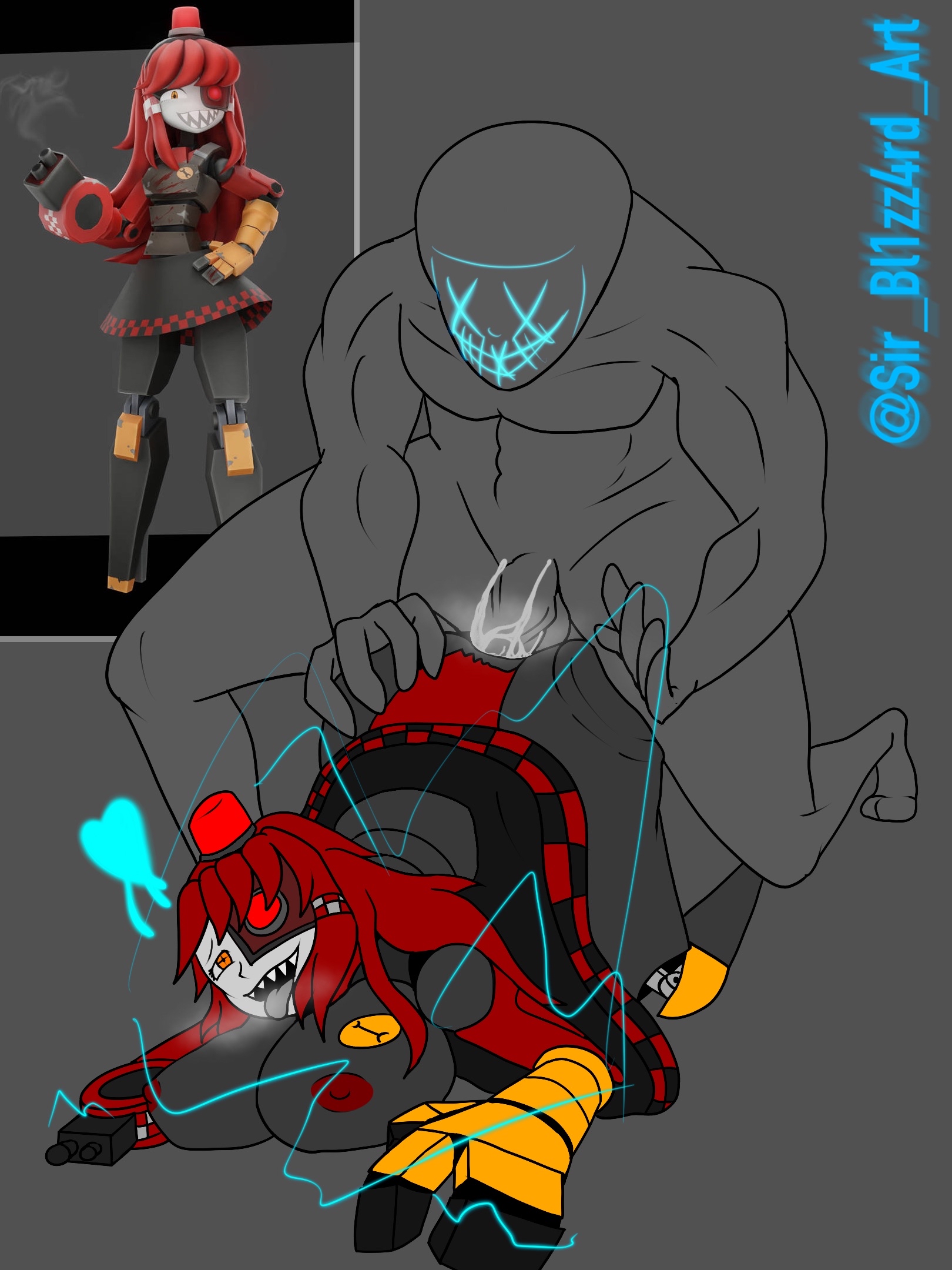 1boy, 1girls, 2023, 2d, anon, ass, big breasts, breasts, cum, cum in ass, cum inside, domination, female, horny female, male, mimi sentry, multicolored eyes, outside, red hair, reference image, robot girl, self upload, sentry (team fortress 2), sentry turret, sir bl1zz4rd art, spanking, straight, tagme, team fortress 2, tf2, tongue, tongue out, valve, valve (company), weapon