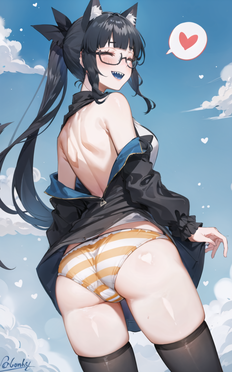 ai_generated artemis_of_the_blue black_hair blue_tongue indie_virtual_youtuber panties ponytail shark_girl skirt upskirt virtual_youtuber