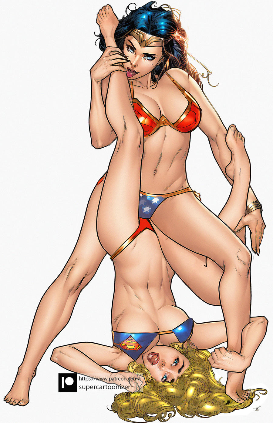 2girls abs ai_generated alternate_version_available amazon athletic athletic_female barefoot barely_clothed bikini bikini_censor clothed_sex clothed_tribadism clothed_variant dc dc_comics diana_prince feet female_on_bottom female_on_top female_only femdom fit_female implied_tribadism kara_danvers kara_zor-l kryptonian lezdom licking nearly_nude open_mouth scissoring supercartoonizer supergirl superman_(series) toes tribadism tribadism_through_clothing uncensored_version_at_paywall uncensored_version_available upside-down wonder_woman wonder_woman_(series) yuri