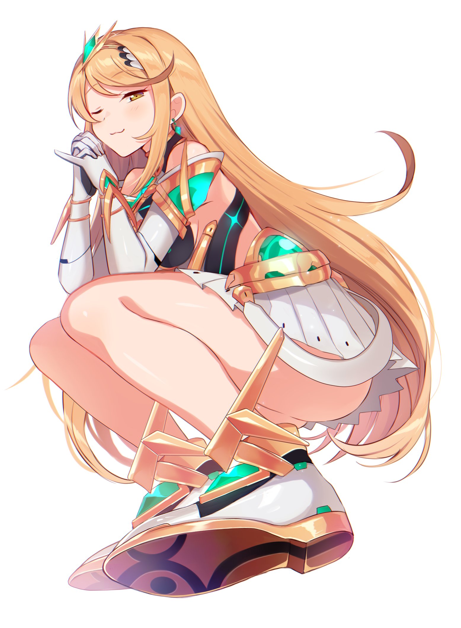 :3, 1girls, 2nske poke, ass, female, looking at viewer, mythra, nintendo, schrodinger’s panties, solo, tagme, thighs, upskirt, xenoblade (series), xenoblade chronicles 2