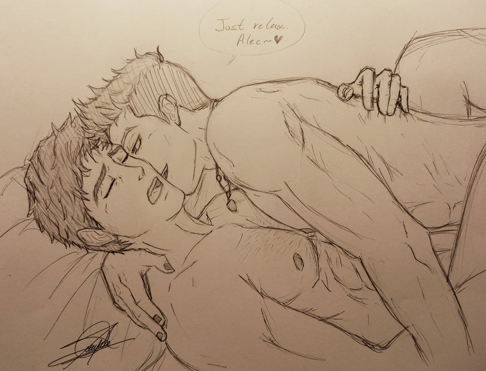 alec_lightwood alexander_zazil_95 anal anal_sex anal_sex canon_couple chest_to_chest closed_eyes gay magnus_bane male male/male male_only no_visible_genitalia open_mouth shadowhunters yaoi