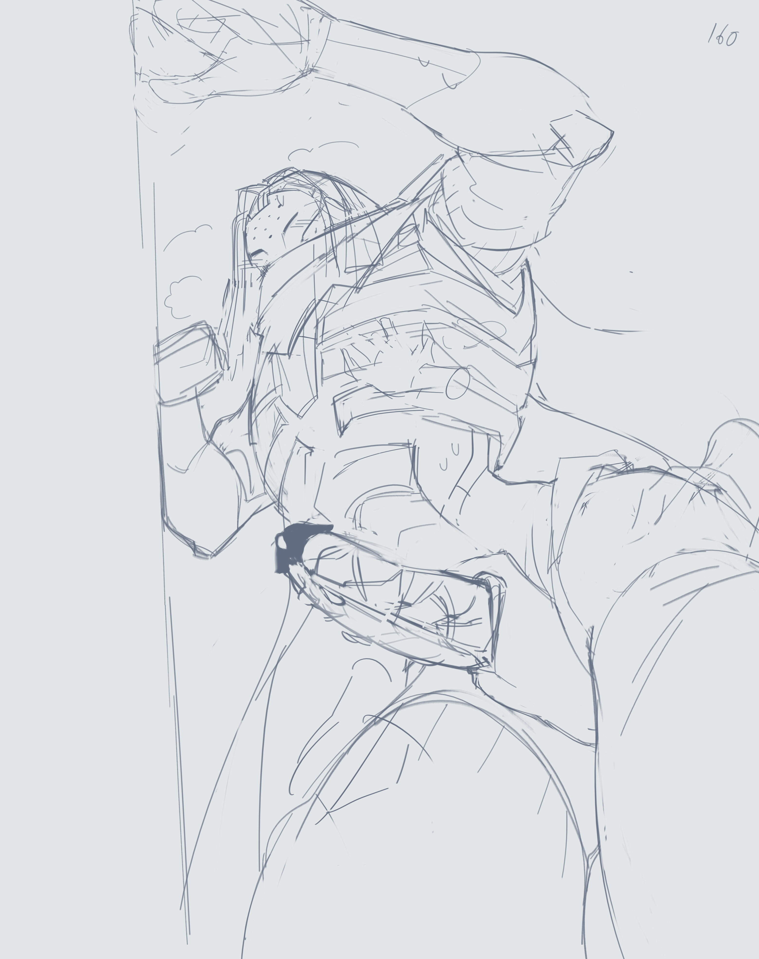 against wall, embarrassed, erect penis, erection, male, male only, overwatch, overwatch 2, penis, ramattra, robot