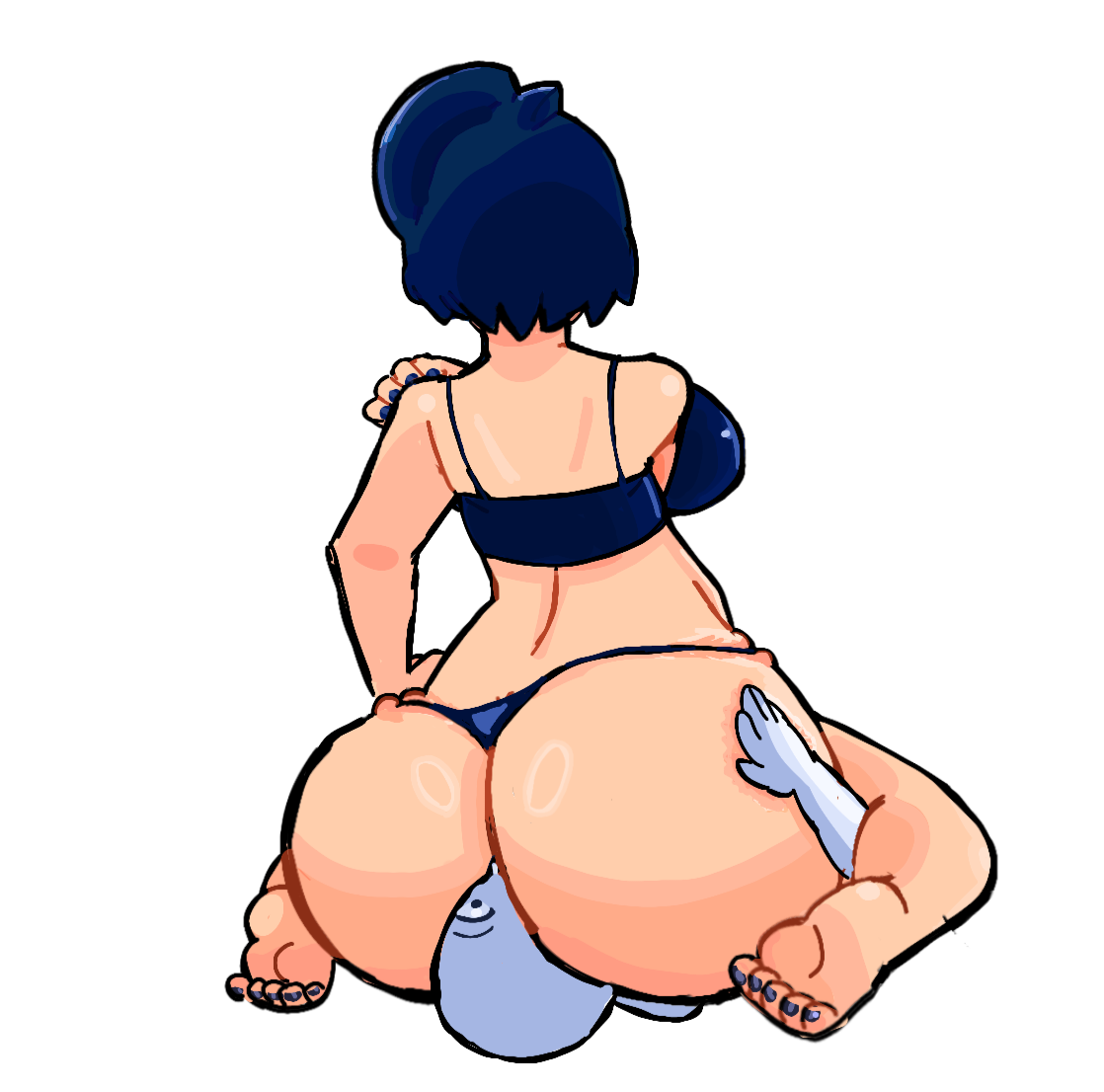 1boy, 1boy1girl, 1girls, anonymous male, ass, ass focus, ass in face, bibi (brawl stars), bikini, brawl stars, facesitting, nobaconbeac, supercell, tomboy