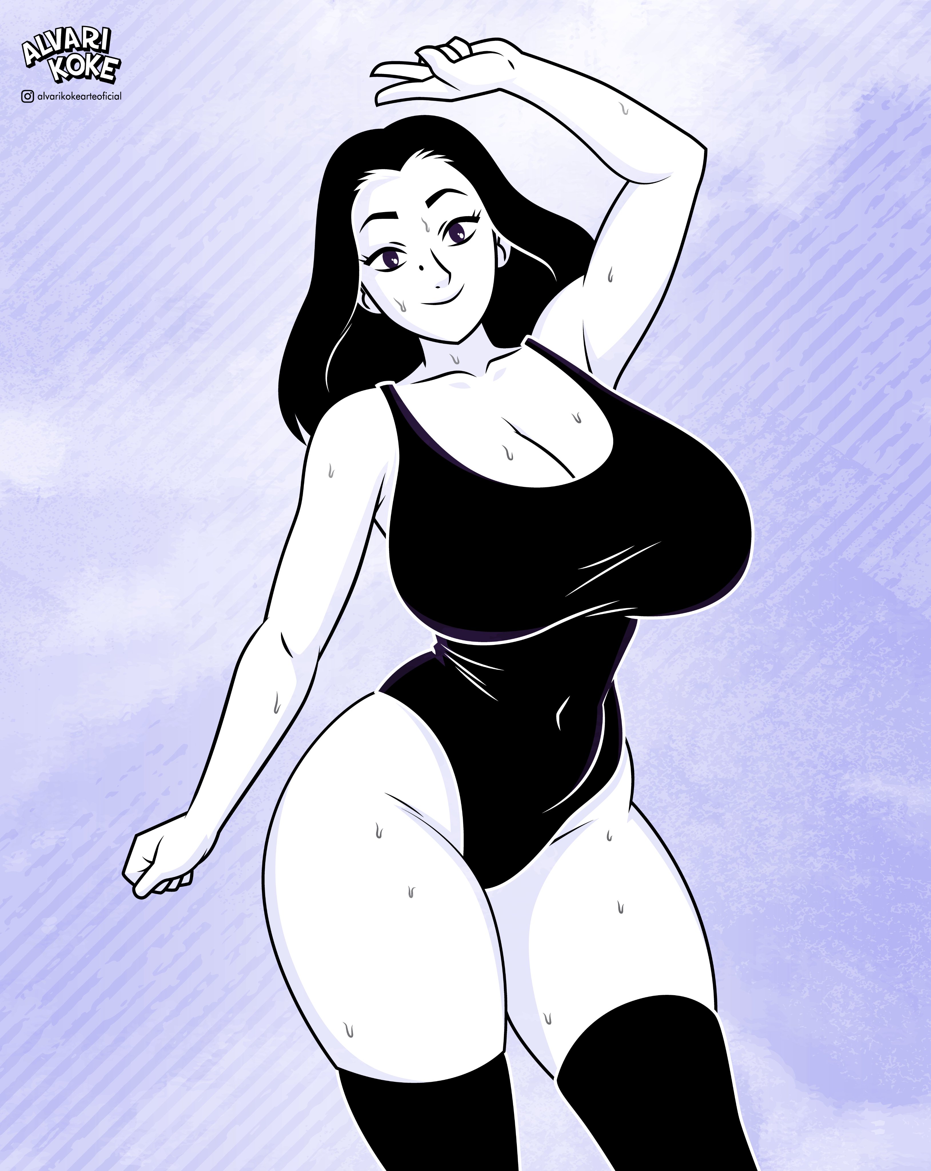 1girls, 2020s, 2026, 2d, 2d (artwork), alvarikokearte, beauty mark, big ass, big breasts, black and white, black hair, breasts, dancing, female, huge breasts, iranian, iranian female, jpeg, leotard, looking at viewer, marjane satrapi, monochrome, persepolis, persian female, solo female, sweat, sweating, sweaty, thick thighs