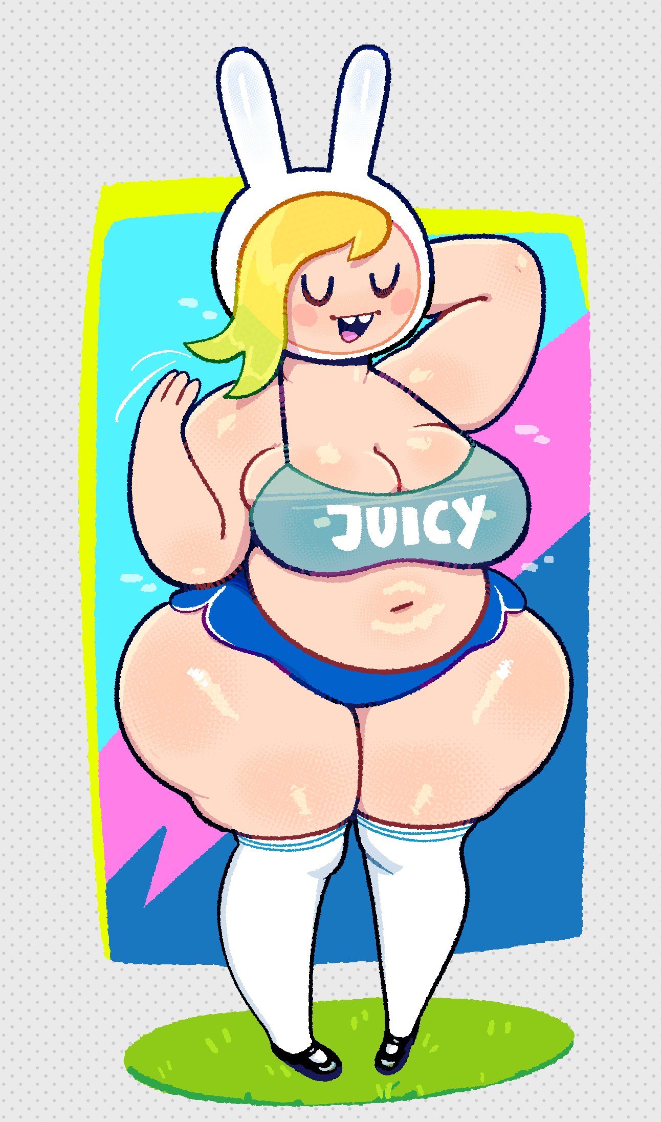 adventure time, chubby, fionna the human girl, huge breasts, somescrub, tagme, thick thighs