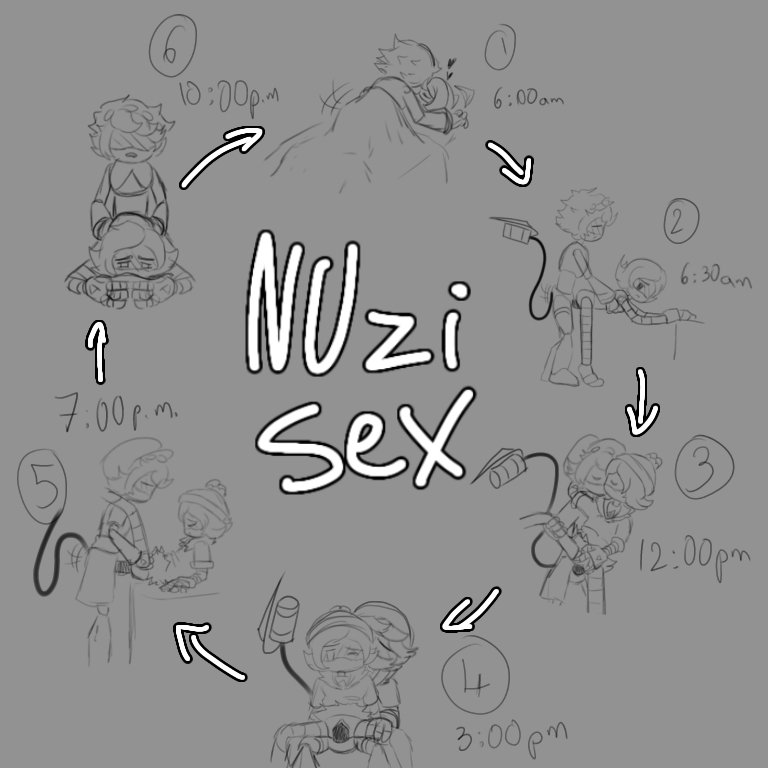 1boy, 1girls, anal penetration, anal sex, bed, bedroom, grey background, intercourse, male/female, murder drones, n (murder drones), pachinsfw, scetch, sex, steps, straight, straight sex, uzi (murder drones), vaginal sex