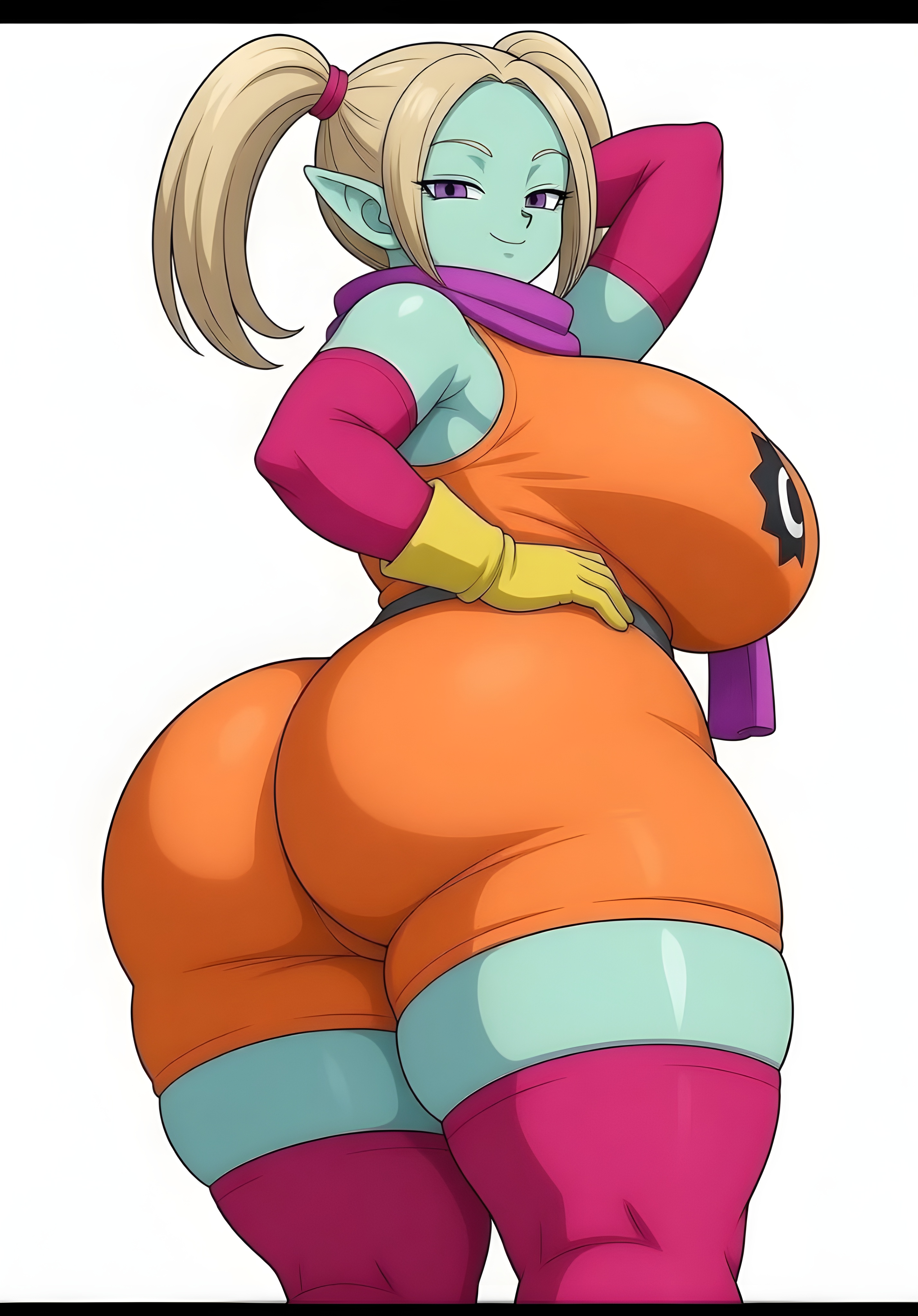 1female, 1girls, aged up, ai generated, big ass, big breasts, big butt, brasil louco, breasts, bubble ass, bubble butt, clothed, clothed female, curvaceous, curvy, curvy body, curvy figure, cute, dragon ball, dragon ball daima, dragon ball super, dragon ball z, female, female only, full body, fully clothed, huge breasts, looking at viewer, looking down, panzy (dragon ball daima), seducing, seducing viewer, seductive, seductive look, seductive smile, sexy, sexy body, sexy pose, shueisha, simple background, solo, solo female, solo focus, tagme, teen, teen girl, teenage girl, teenager, toei animation, voluptuous, voluptuous body, voluptuous female, white background