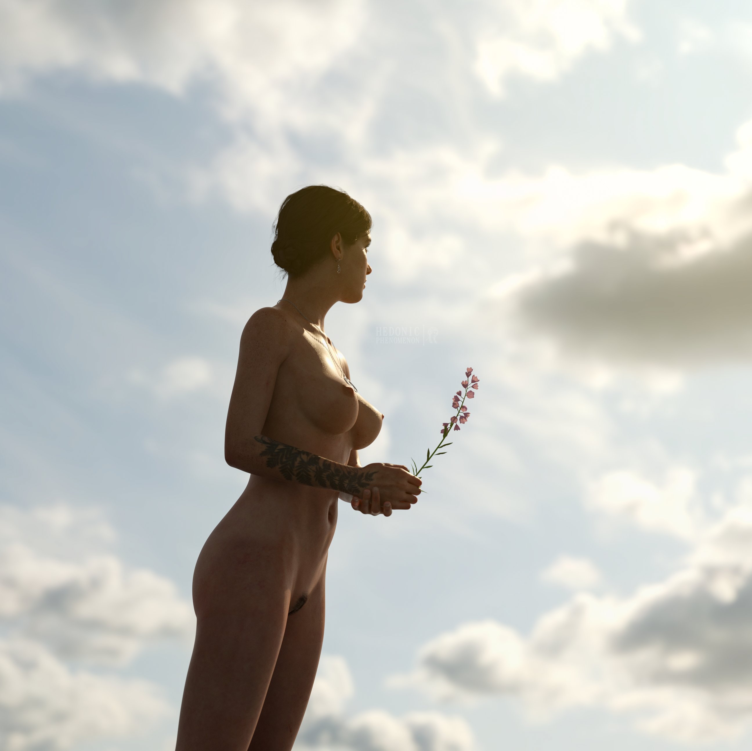 1girls, 3d, casual, ellie (the last of us), ellie williams, female, female only, hedonicphenomenon, human, naughty dog, pale skin, public, realistic, solo, tagme, tattoo, the last of us, the last of us 2