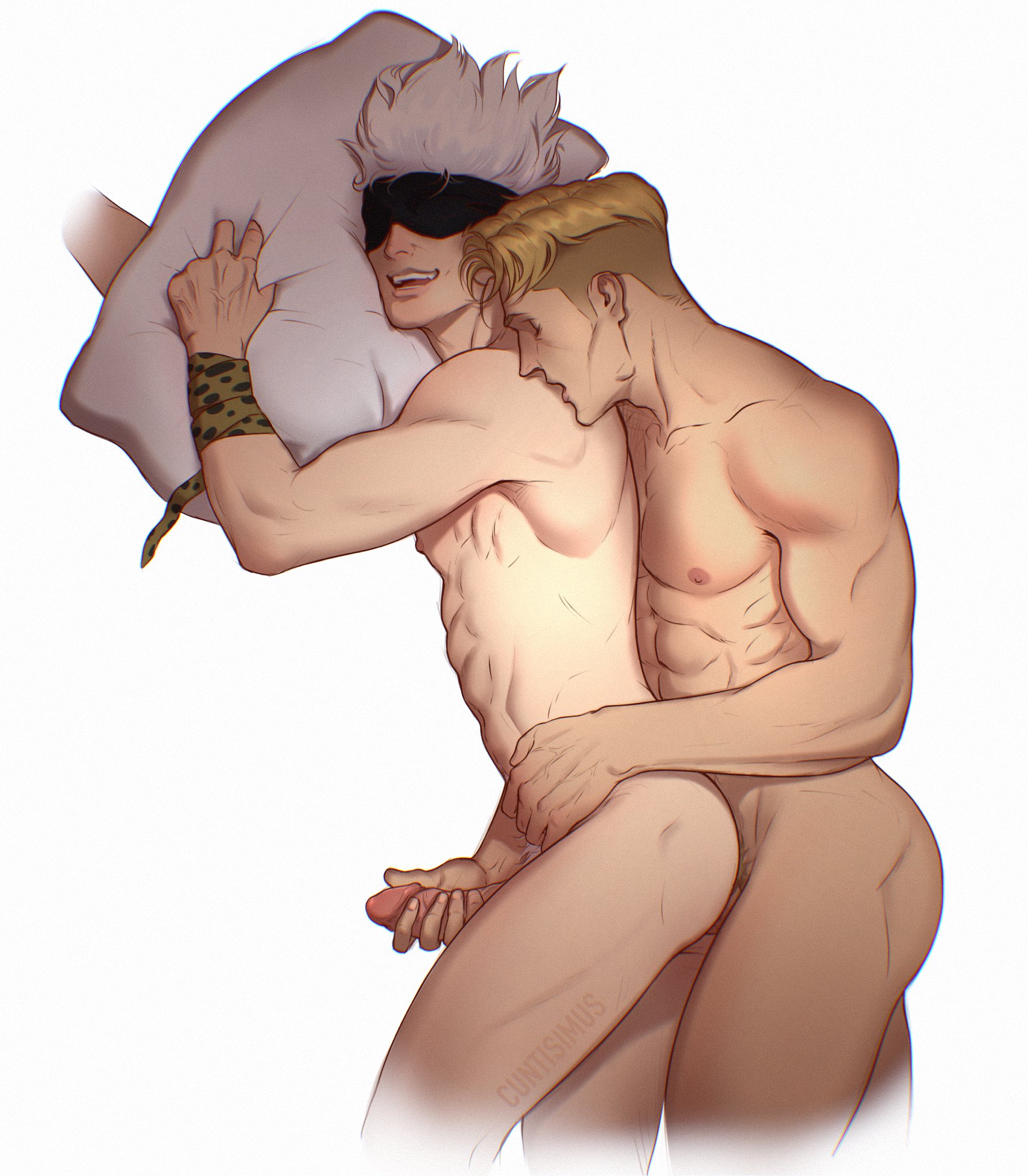 Muscles flex in the throes of pleasure