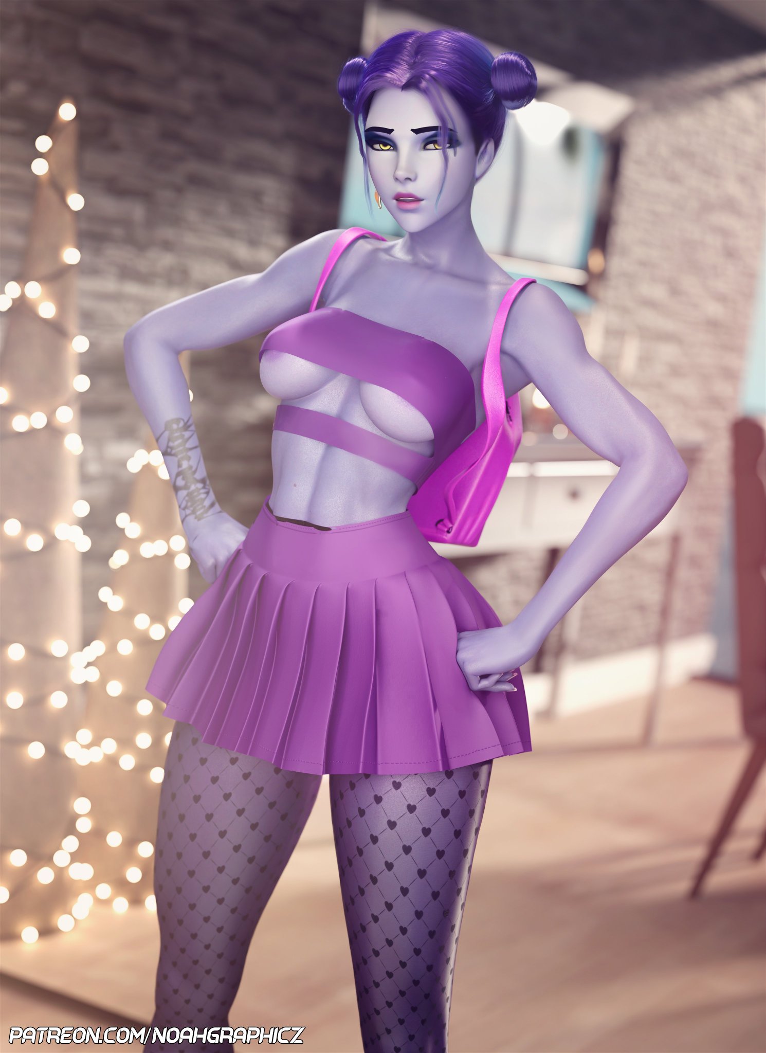 1girls, 3d, amelie lacroix, ass, assassin, athletic, athletic female, big ass, big breasts, blizzard entertainment, blue body, blue skin, blue-skinned female, breasts, busty, curvaceous, curves, curvy, curvy figure, eyebrows, eyelashes, eyes, female, female only, fit, fit female, hair, hips, hourglass figure, huge breasts, human, large breasts, legs, light skin, light-skinned female, lips, mature, mature female, miniskirt, noahgraphicz, overwatch, pleated skirt, purple body, purple hair, purple skin, purple-skinned female, skirt, solo, thick, thick legs, thick thighs, thighs, voluptuous, wide hips, widowmaker