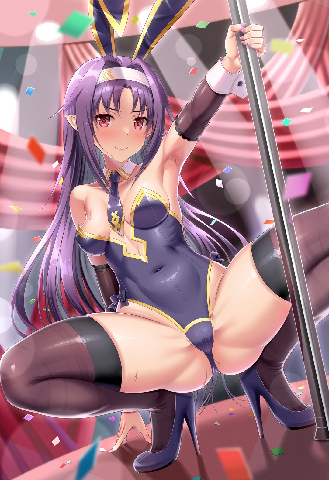 1girls armpit female female_only females_only hair kawase_seiki konno_yuuki purple_hair purple_hair_female sword_art_online tagme violet_hair