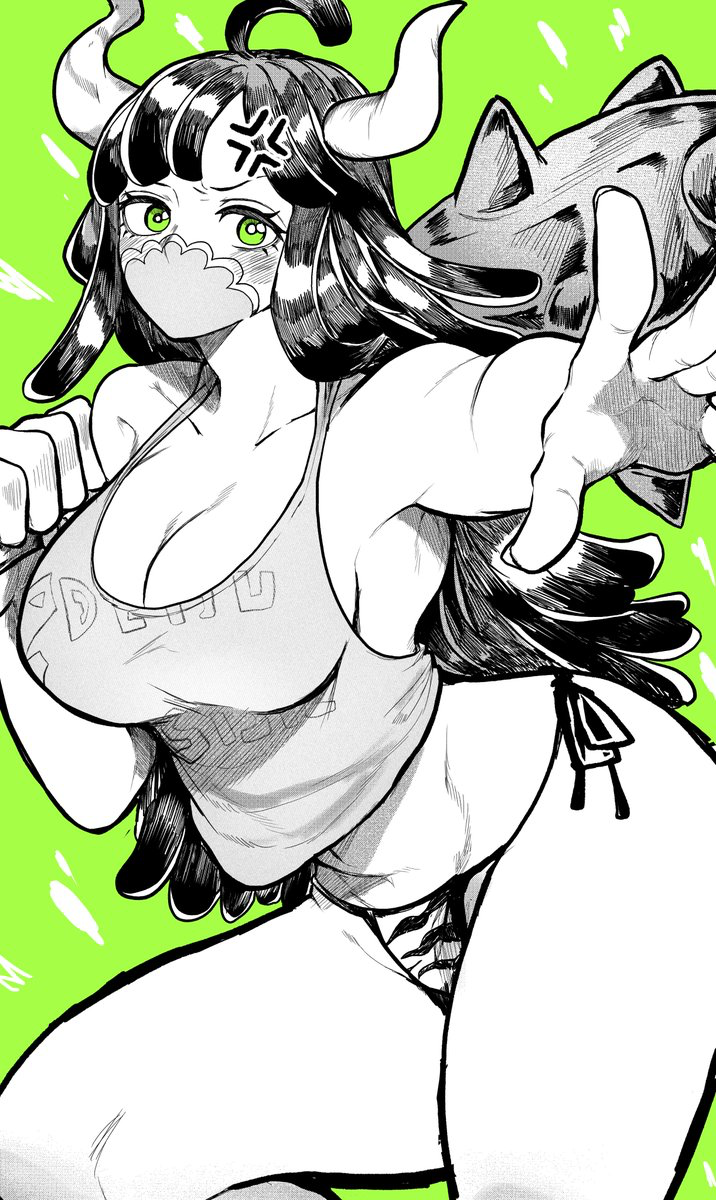 black_and_white concerned female female_only green_eyes one_piece solo ulti_(one_piece) yotsumi_shiro