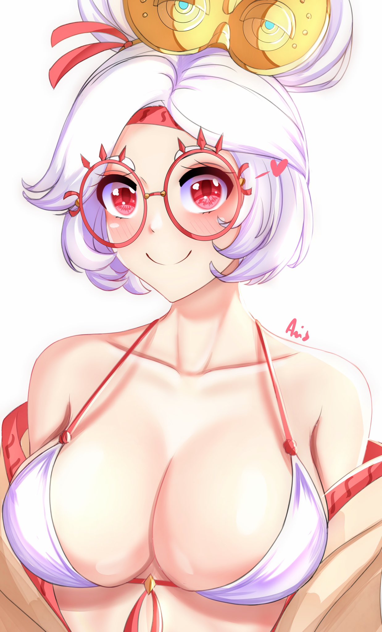anisdrawn, breasts, female, female only, nintendo, purah, purah (tears of the kingdom), solo, tagme, tears of the kingdom, the legend of zelda, white hair