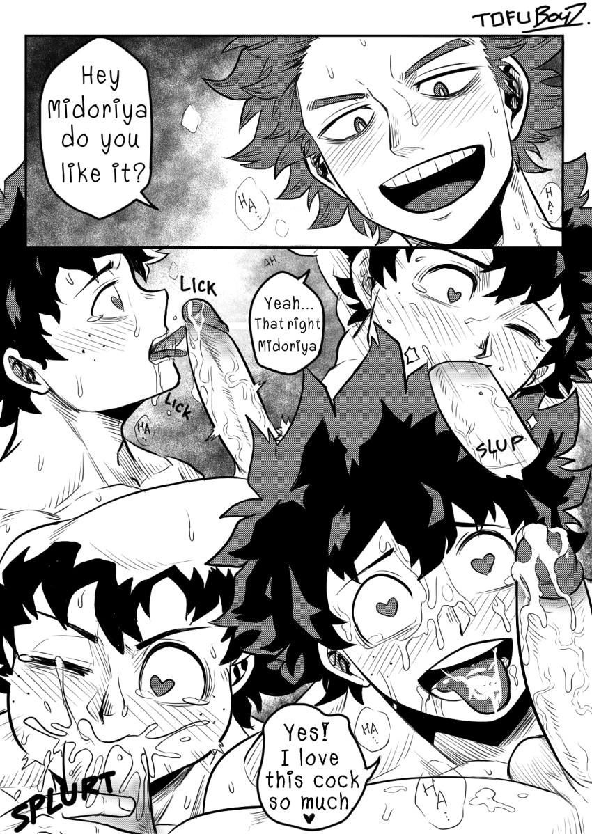 2boys blowjob cock_hungry cum_in_mouth cum_on_face cum_on_tongue english_text fellatio gay gay_anal gay_blowjob gay_domination gay_sex giving_head heart-shaped_pupils heart_eyes hitoshi_shinso hypnosis hypnotized izuku_midoriya licking_penis male male/male male_only my_hero_academia oral penis_in_mouth straight_hair sucking_penis text tofuboyz yaoi