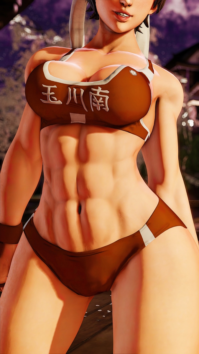 1girls 3d abdomen abs athletic athletic_female athletic_wear female female_only front_view fully_clothed gym_clothes gym_clothing gym_shorts gym_uniform headband kanji medium_breasts muscular_female repinscourge sakura_kasugano screencap screenshot short_hair smile solo standing stomach street_fighter street_fighter_v thick_legs thigh_gap tomboy toned toned_female