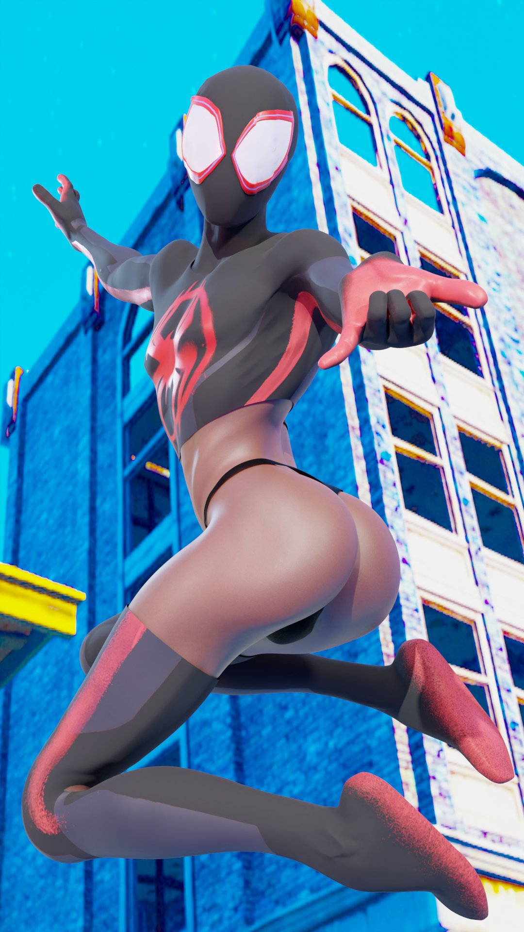 1boy 3d ass dark-skinned_male dark_skin fortnite male male_only marvel miles_morales scoutfuntf2 solo spider-man_(series) yaoi