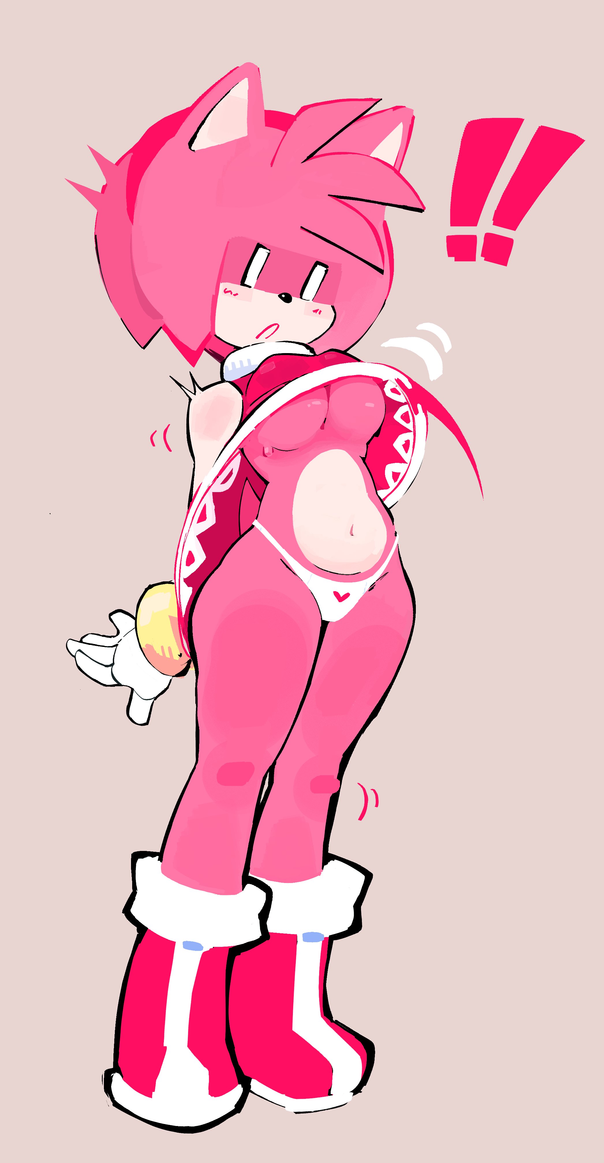 !!, 1girls, accidental exposure, amy rose, anthro, big breasts, blush, boots, bracelet, breasts, clothed, clothing, dress, dress lift, female, furry, gloves, hairband, jublee art, mob face, navel, panties, pink body, sega, skirt lift, sonic (series), sonic the hedgehog (series), sweat, tail, underboob, wardrobe malfunction, wind, wind lift