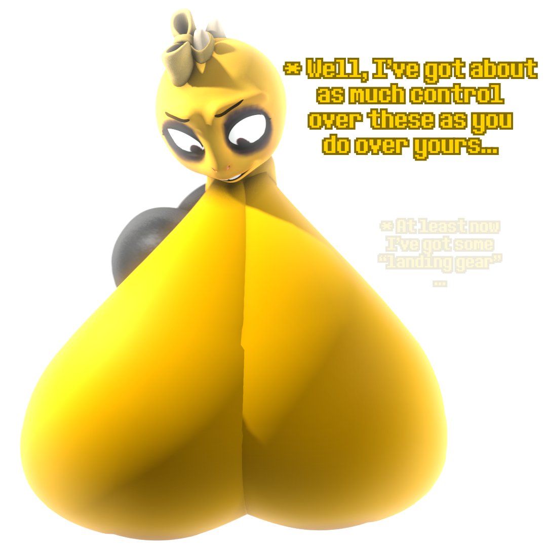 3d big_ass breast_expansion breasts_touching_floor dialogue growth huge_breasts hyper hyper_breasts kitty_(under(her)tail) monster_kid sequence tagme talking_to_viewer text undertale undertale_(series) uwotinfokm8 white_background