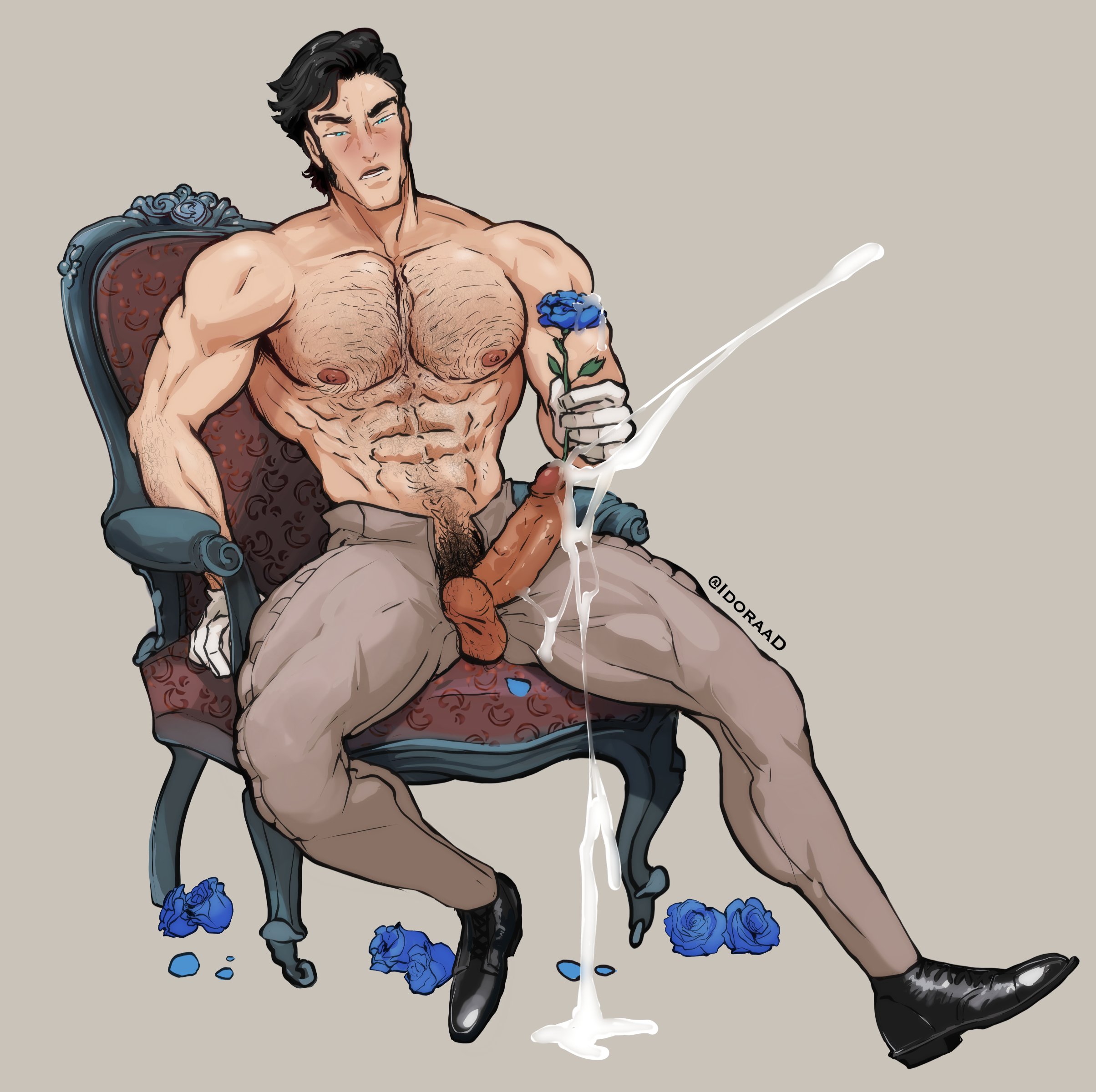 abs, biceps, blue rose, boner, bulging biceps, burden and prayer, cum, cumming, erect penis, erection, flower, gay, gay male, hairy chest, handsfree ejaculation, hard on, henry gray, idoraad, lilprincyvi, male, male only, muscles, muscular, muscular male, orgasm, orgasm face, pecs, penis, pleasure face, rose, thick thighs, twitter user oc, unzipped pants, yaoi