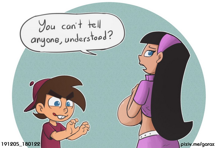 ass, big ass, big breasts, breasts, breasts bigger than head, cosmo, english text, female, garabatoz, male, naked, nude, showing breasts, smooth skin, text, the fairly oddparents, timmy turner, touching breast, trixie tang