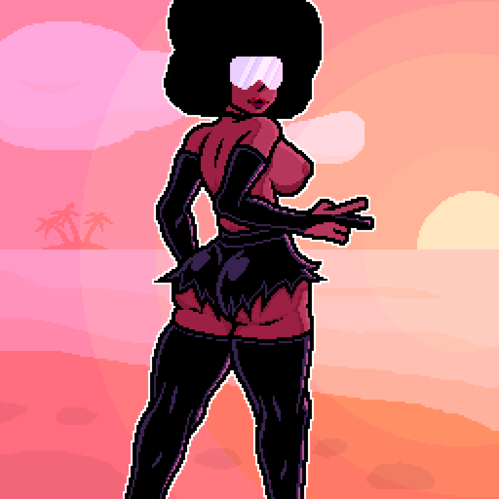 1girls cartoon_network female female_only garnet_(steven_universe) moncho_mr pixel_art solo steven_universe