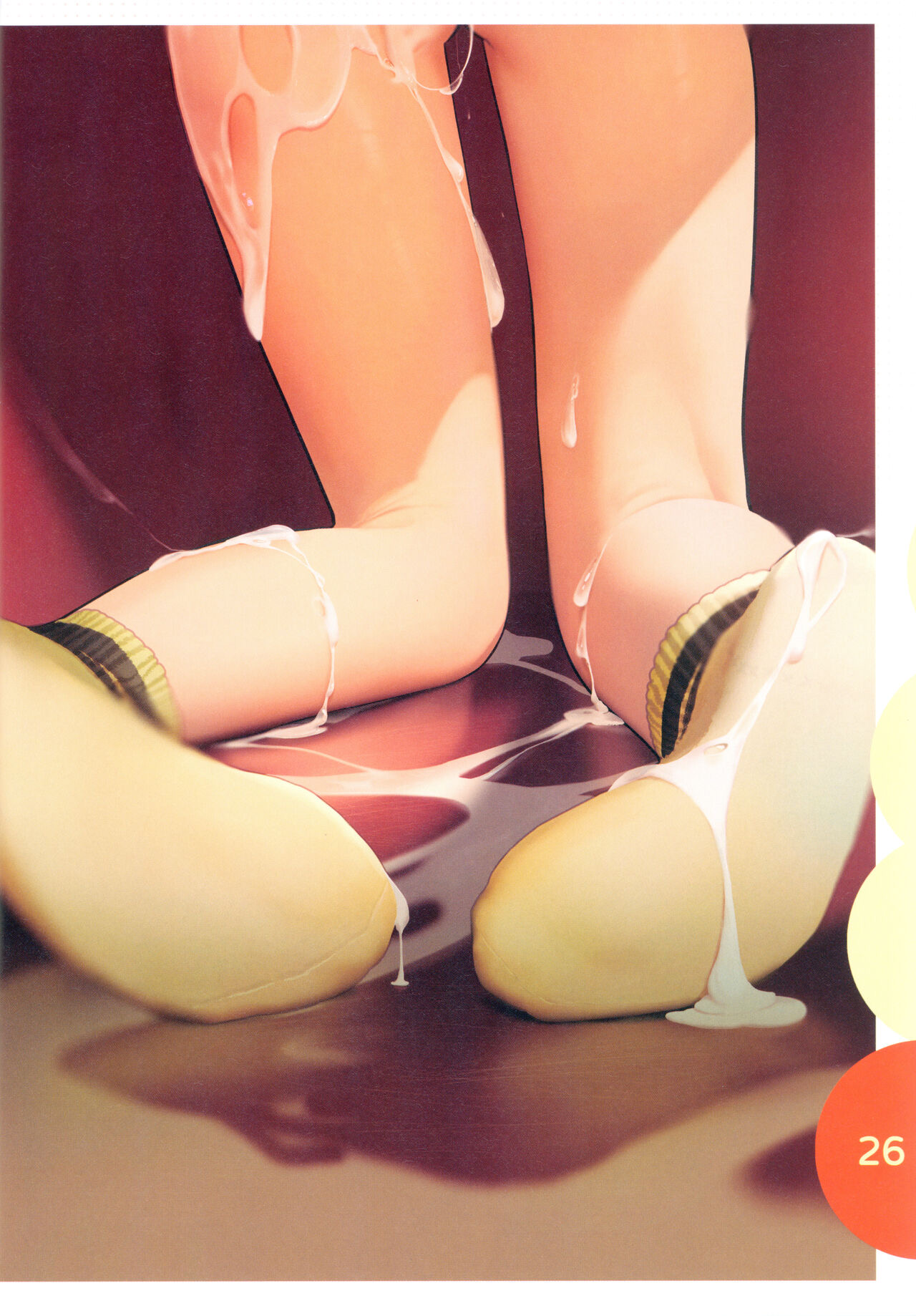 cum, cum on feet, feet, female, kneeling, socks