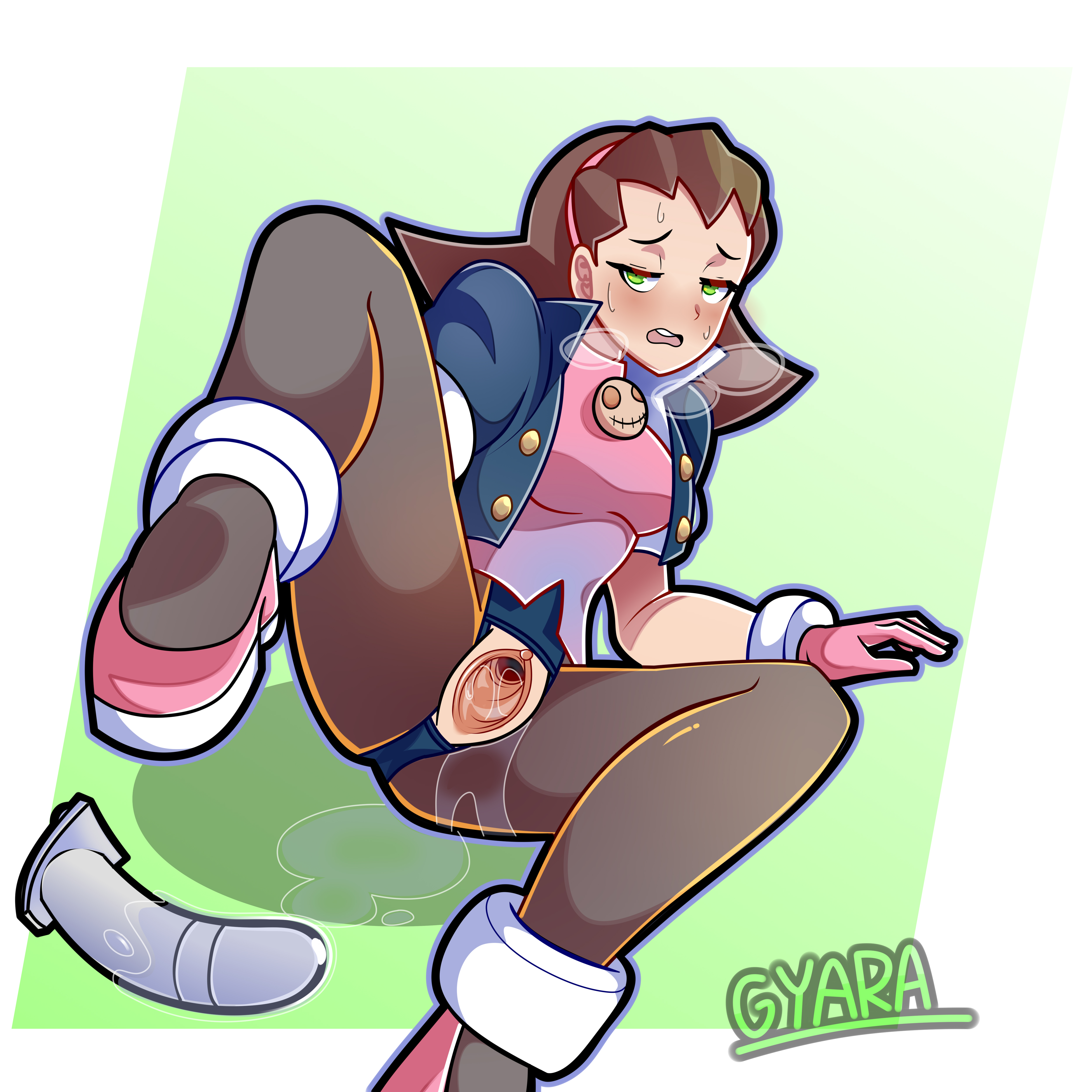 1girls, absurd res, dark hair, dildo, female, gyaradosageiii, mega man, mega man legends, pantyhose, pussy, pussy juice, sex toy, spread pussy, tron bonne, wet, wet pussy