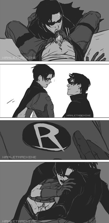 2boys anal anal_sex batcest batman_(series) black_and_grey blowjob dc dc_comics gay gay_domination gay_sex hamletmachine jason_todd jaytim male male/male male_only male_penetrated male_penetrating male_penetrating_male oral oral_sex red_hood_(dc) red_robin robin_(dc) robin_(tim_drake) submissive submissive_male sucking_penis technical_incest tim_drake yaoi