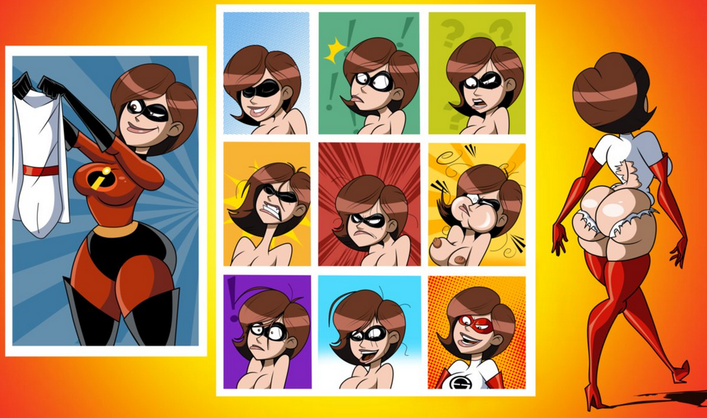 1girls, accidental exposure, alternate costume, areolae, ass, breasts, comic, costume, curvy, disney, elastigirl, elastigirl (original supersuit), erect nipples, female, female only, fit, grimphantom, helen parr, huge ass, inconvenient ass, inconvenient butt, it still fits, large breasts, nipples, nude, pixar, putting supersuit on, smooth skin, solo, struggling to fit, suiting up, superheroine, the incredibles, unaware, wardrobe malfunction