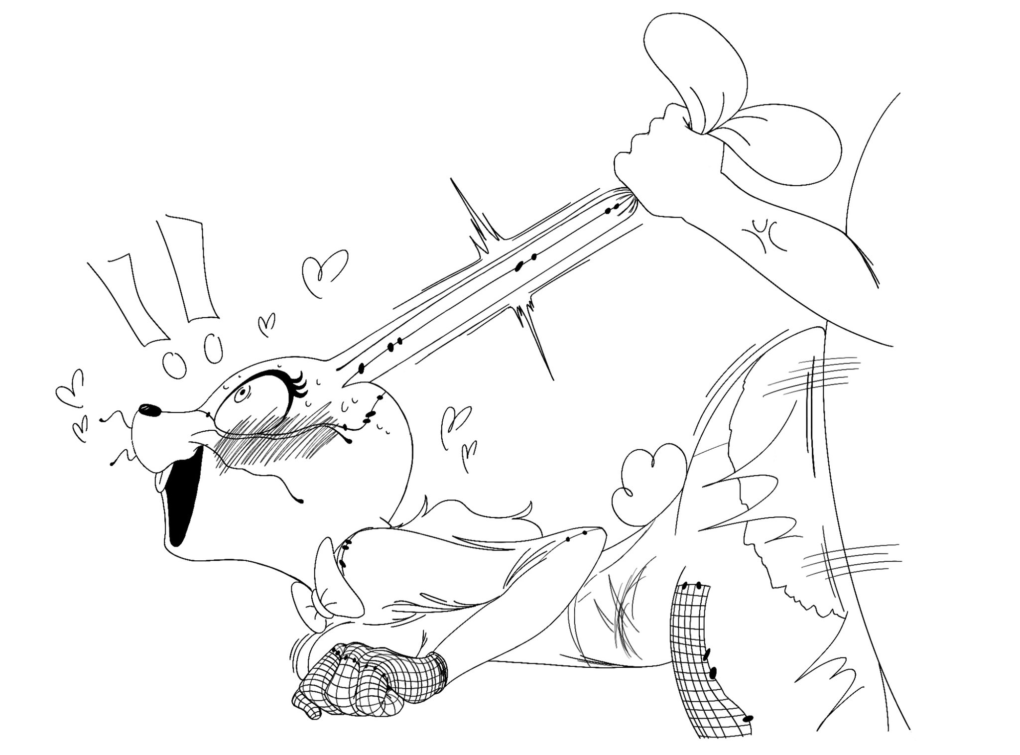 ambiguous penetration, ass, blush, blush lines, breasts, bunny tail, clenched fist, ear pull, female, five nights at freddy's, five nights at freddy's: security breach, grabbing ears, heart, hearts around head, jiggle, pulling ears, rabbit tail, rough sex, sex from behind, side view, siroppeicrystal, sketch, straight, vanny (fnaf), whiskers