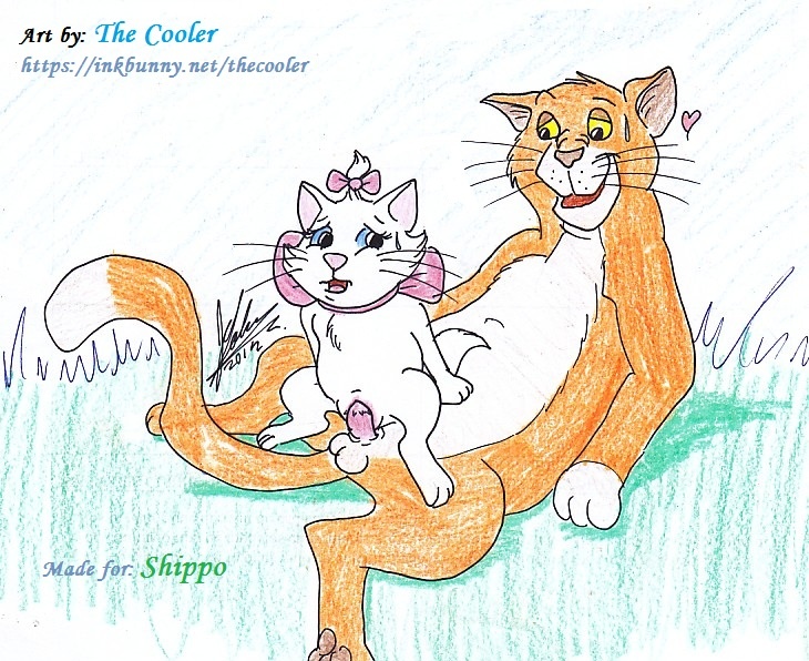 2012 age_difference disney feline marie_(aristocats) orange_fur penis pussy size_difference testicles the_aristocats thecooler thomas_o'malley white_fur young