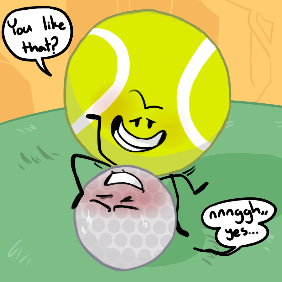 armless battle_for_bfb battle_for_bfdi battle_for_dream_island bfb bfdi blush blushing blushing_female color colored duo english english_text female golf_ball_(bfdi) male male/female object_shows sex speech_bubble speech_bubbles straight straight_sex tengolf tennis_ball_(bfdi) text there_i_tagged_it_for_you_lazy_asshole