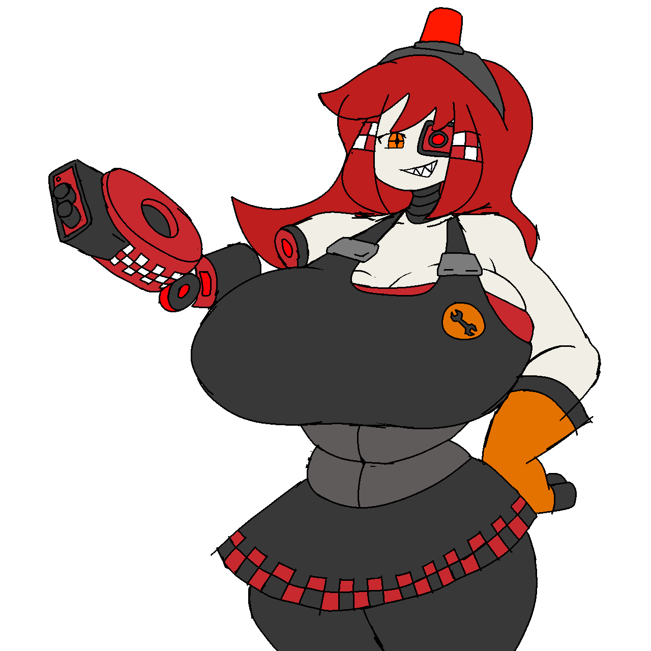 2d big_breasts clothed female female_only h.a.r mimi_sentry robot robot_girl sentry_(team_fortress_2) sentry_turret solo team_fortress_2 tf2 valve valve_(company)