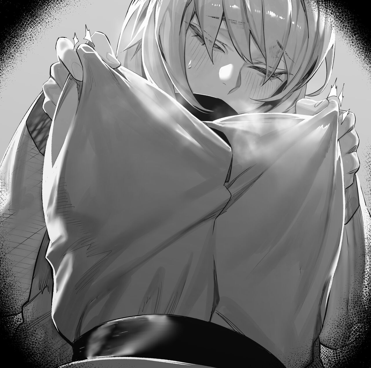 big breasts, blush, breasts, fate (series), fate/grand order, female, florence nightingale (fate), hxd, nipple bulge, nipple play, nipples, orgasm, pinching nipples, pink hair