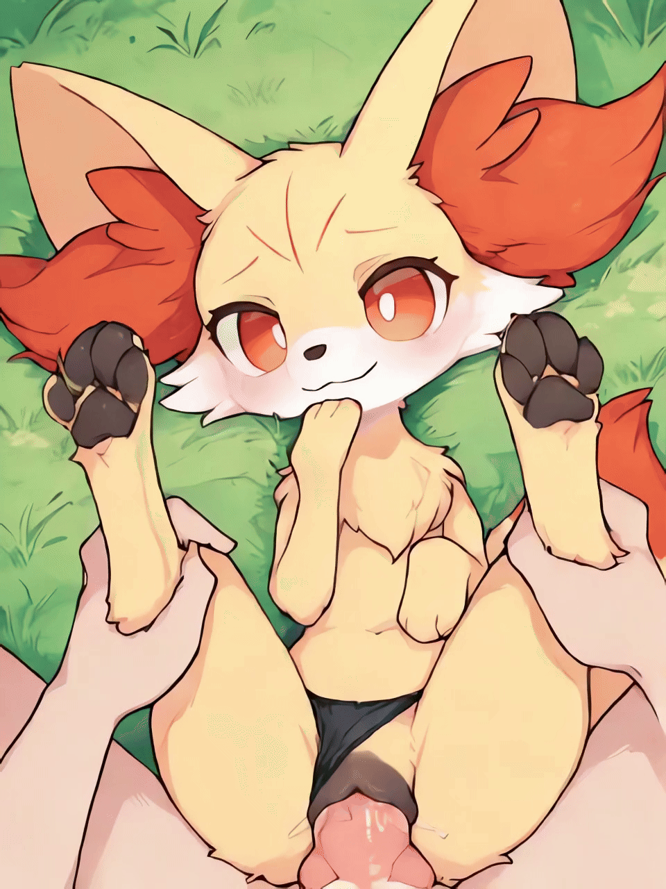 1boy 1girls 2d ai_generated aifurryposter69 animal_genitalia animal_pussy animated feet_up female fennekin feral human_on_feral looking_at_viewer male male_on_feral missionary missionary_position panties panties_aside penis penis_in_pussy pov pussy sex size_difference thong thong_aside thrusting vaginal_sex