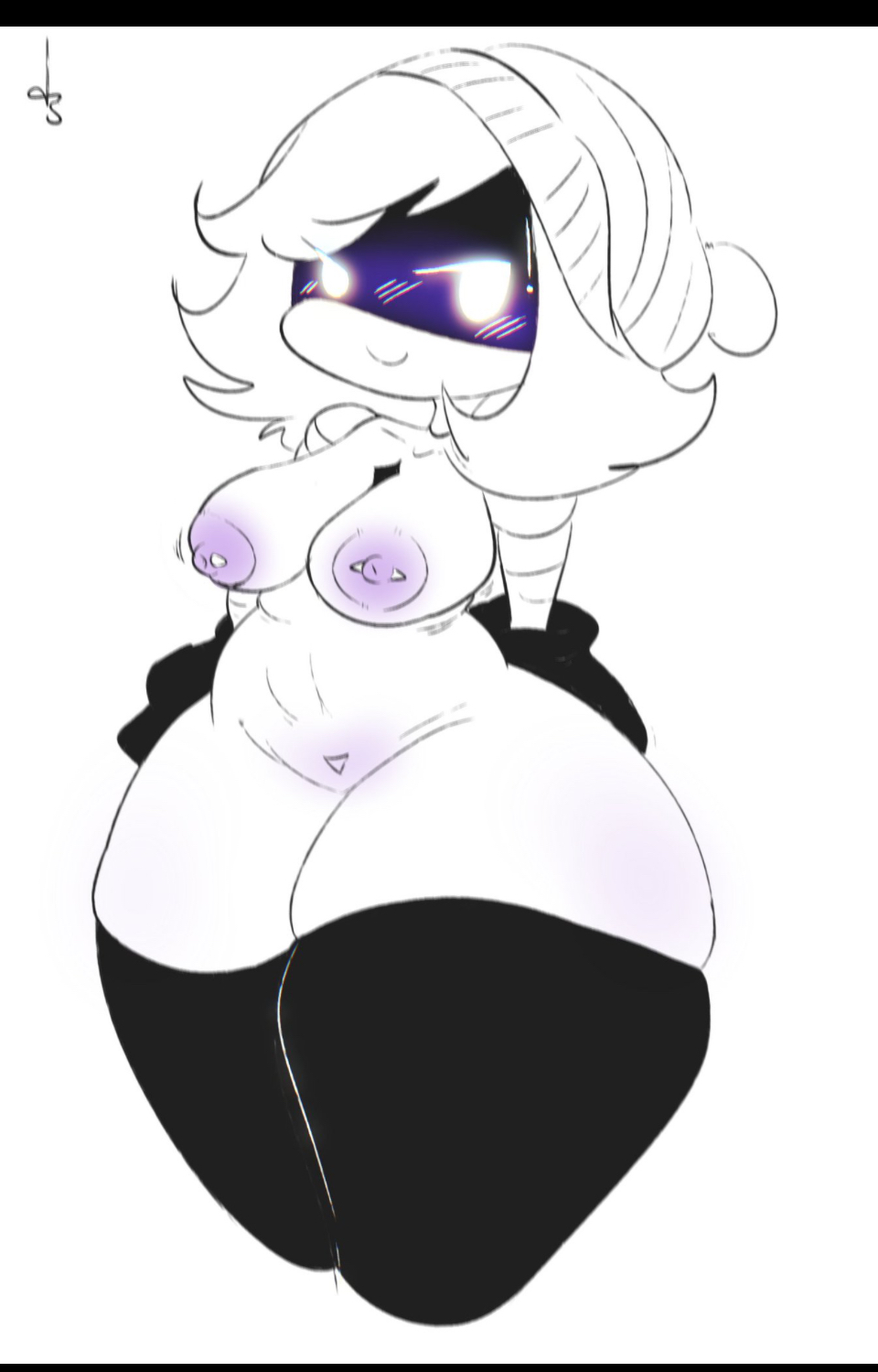 breasts, chubby, female, female only, murder drones, robot, robot girl, thick thighs, thighhighs, tits out, toyslasher, uzi (murder drones)