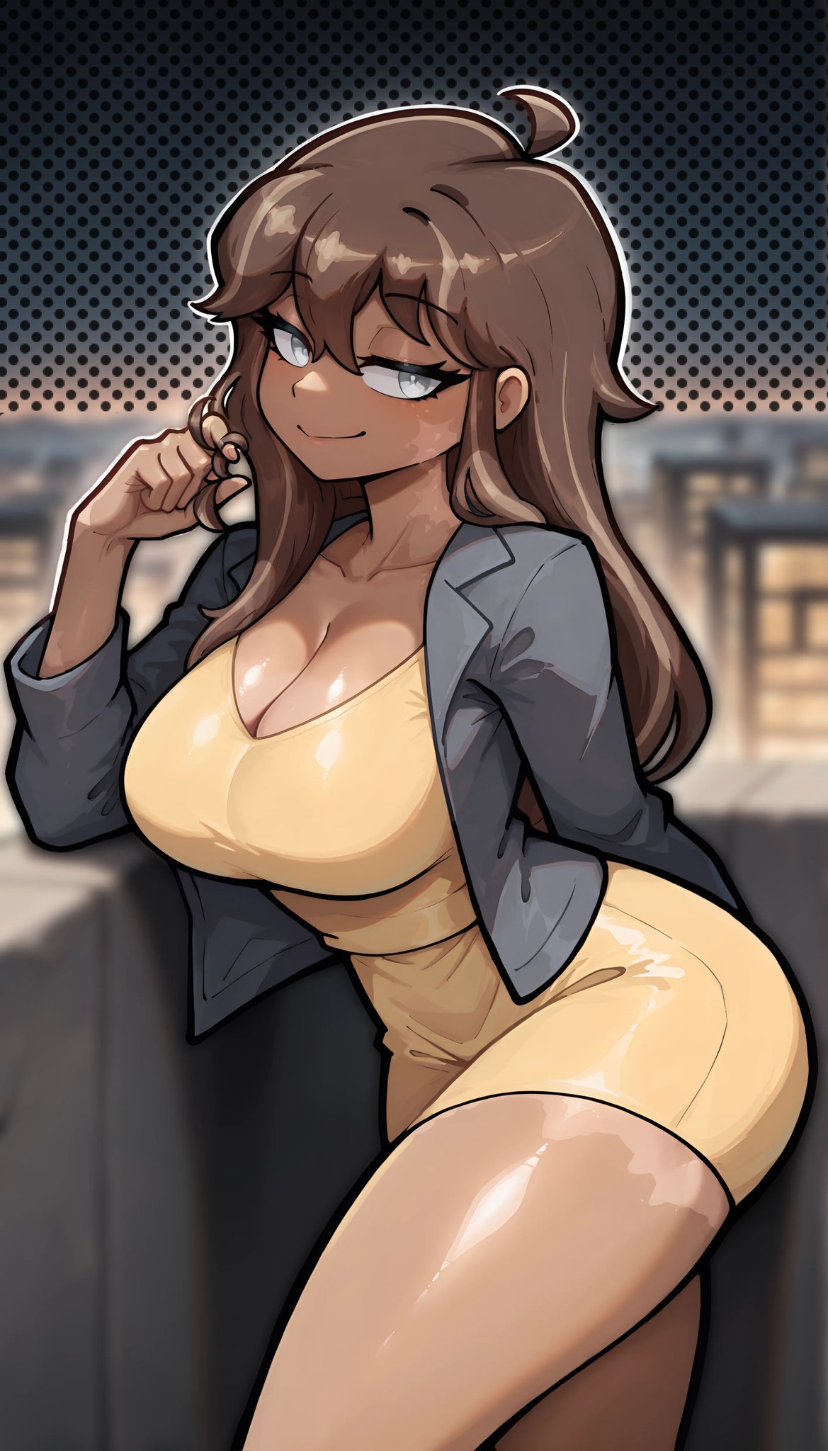 ai generated, blurry background, breasts, coreami, coreia, female, horny female, looking at viewer, pov, seduction techniques, thighs, tortieza, vitiligo, voluptuous female, wide hips