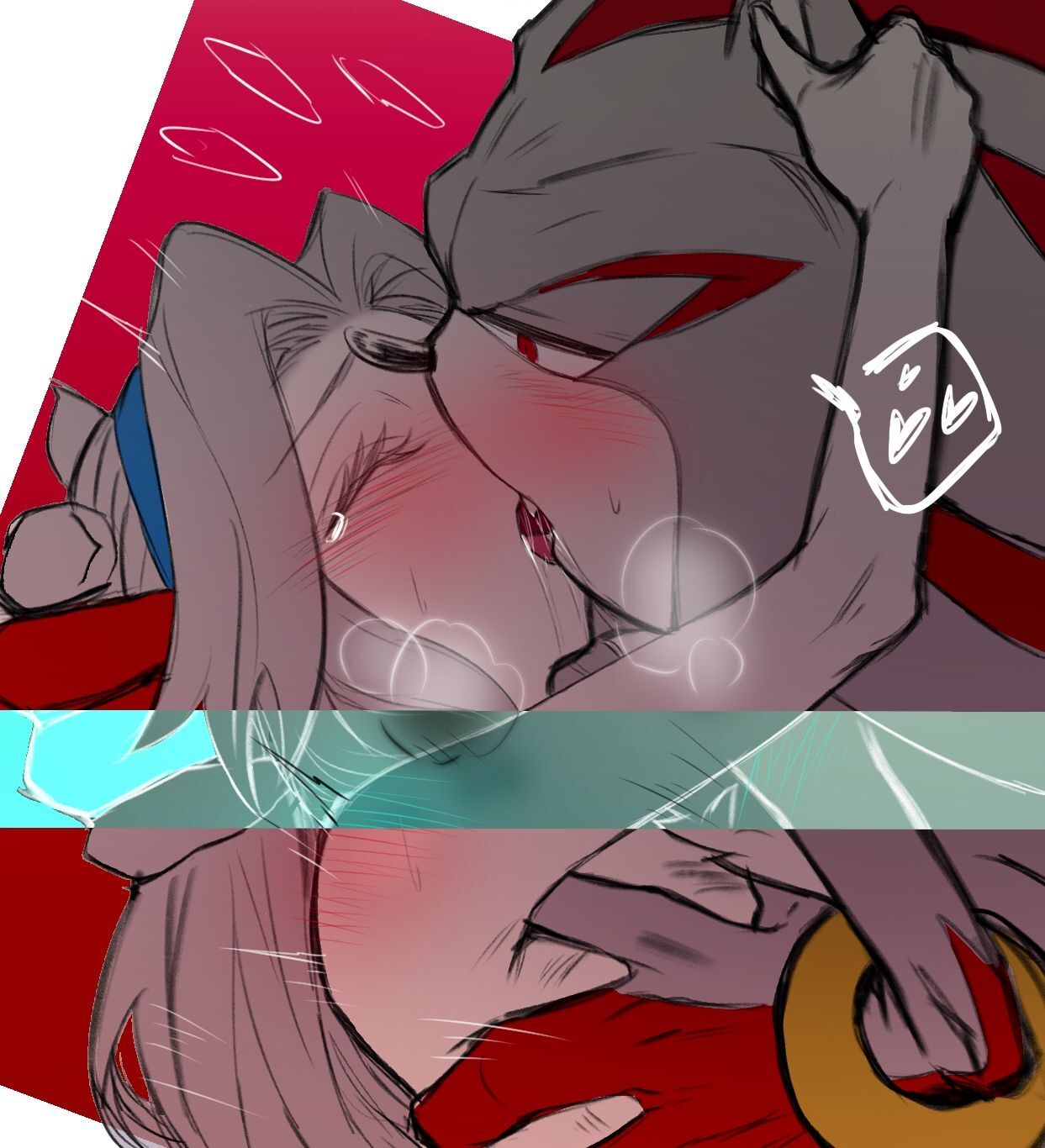 anthro on human, dali6006, female, kissing, male, male anthro/female human, maria robotnik, missionary position, nude female, nude male, pussy, shadow the hedgehog, sonic (series), sonic the hedgehog (series), steam, vaginal penetration