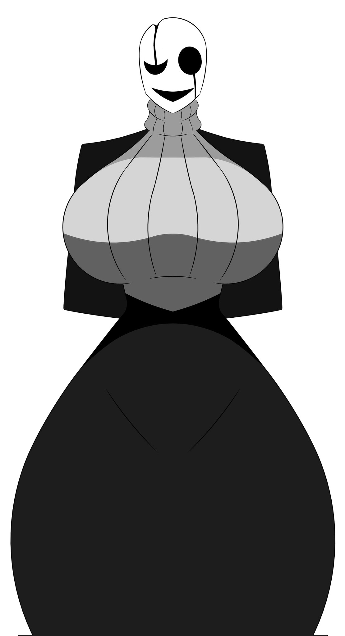 big breasts, breasts, breasts bigger than head, delete alliance, deltarune, fem gaster, gaster, rule 63, thick thighs, undertale, undertale (series)